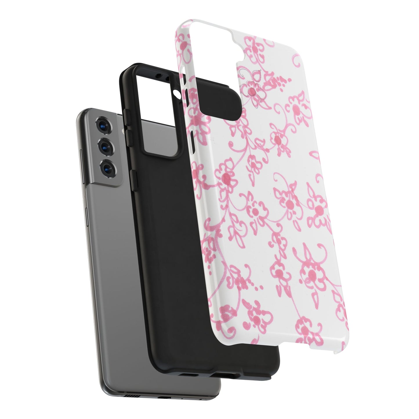 Juliette Ladies White / Pink Flowers Phone Case