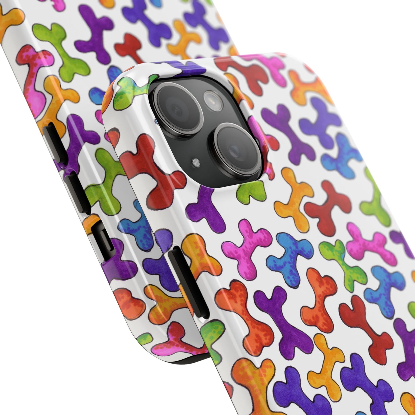 Fancy Bones White / Multi Phone Case