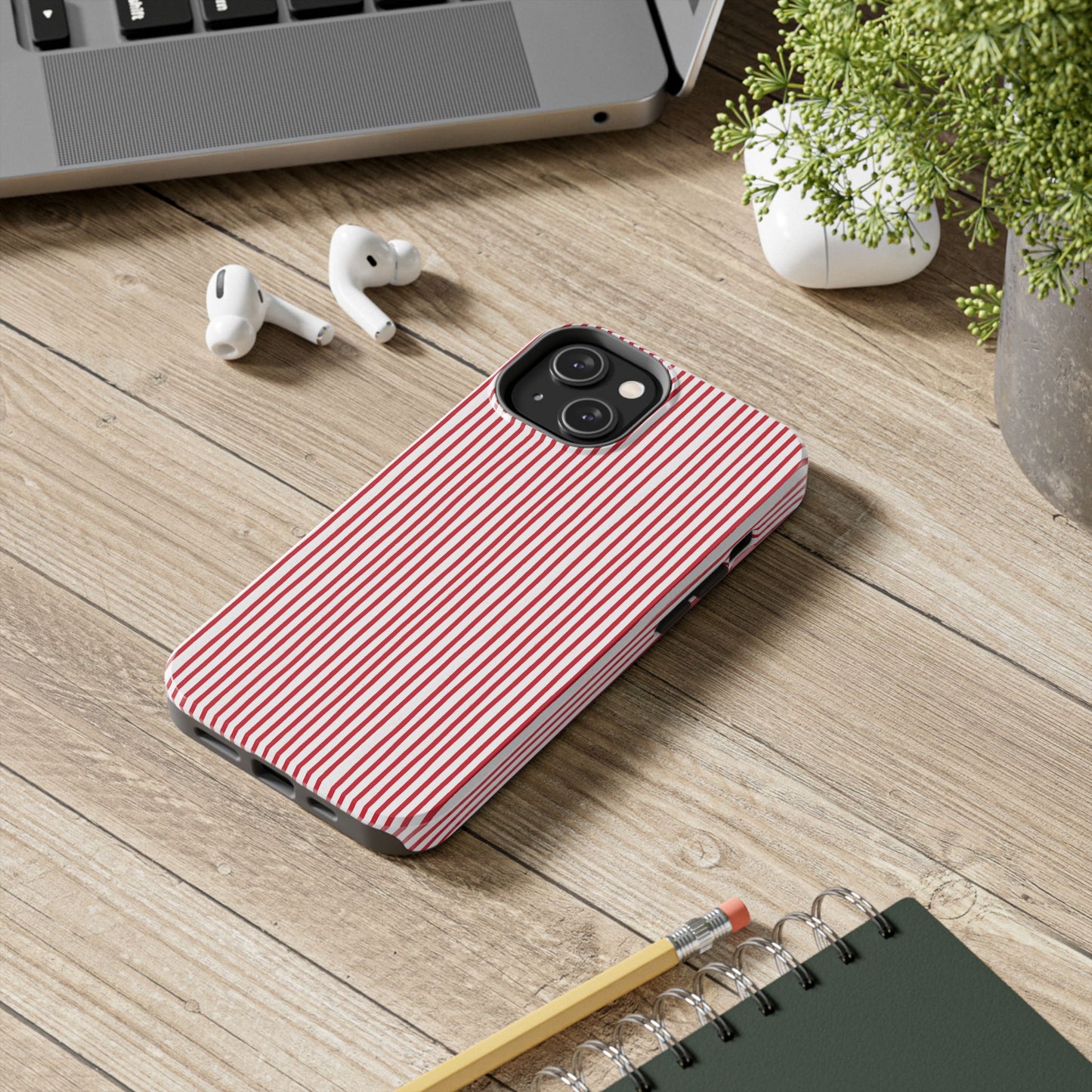 Candy Stripe White / Red Phone Case