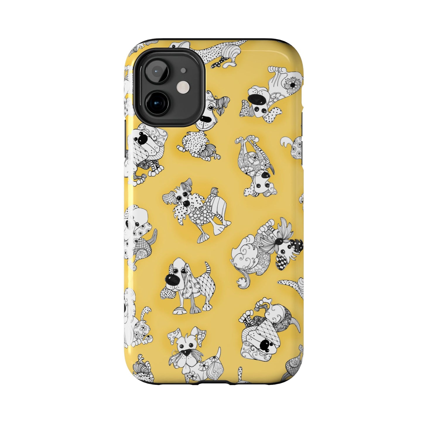 Doodle Dogs Yellow Phone Case