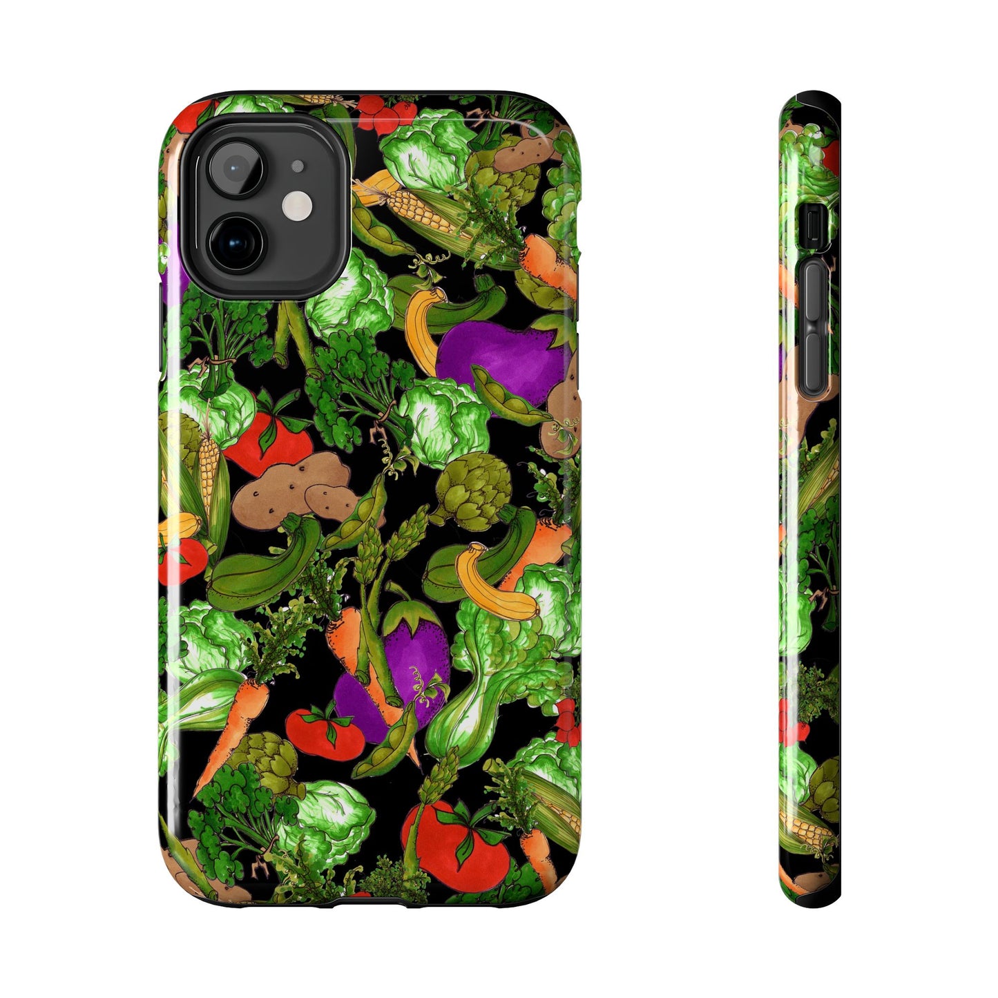 Veggie Jungle Black Phone Case