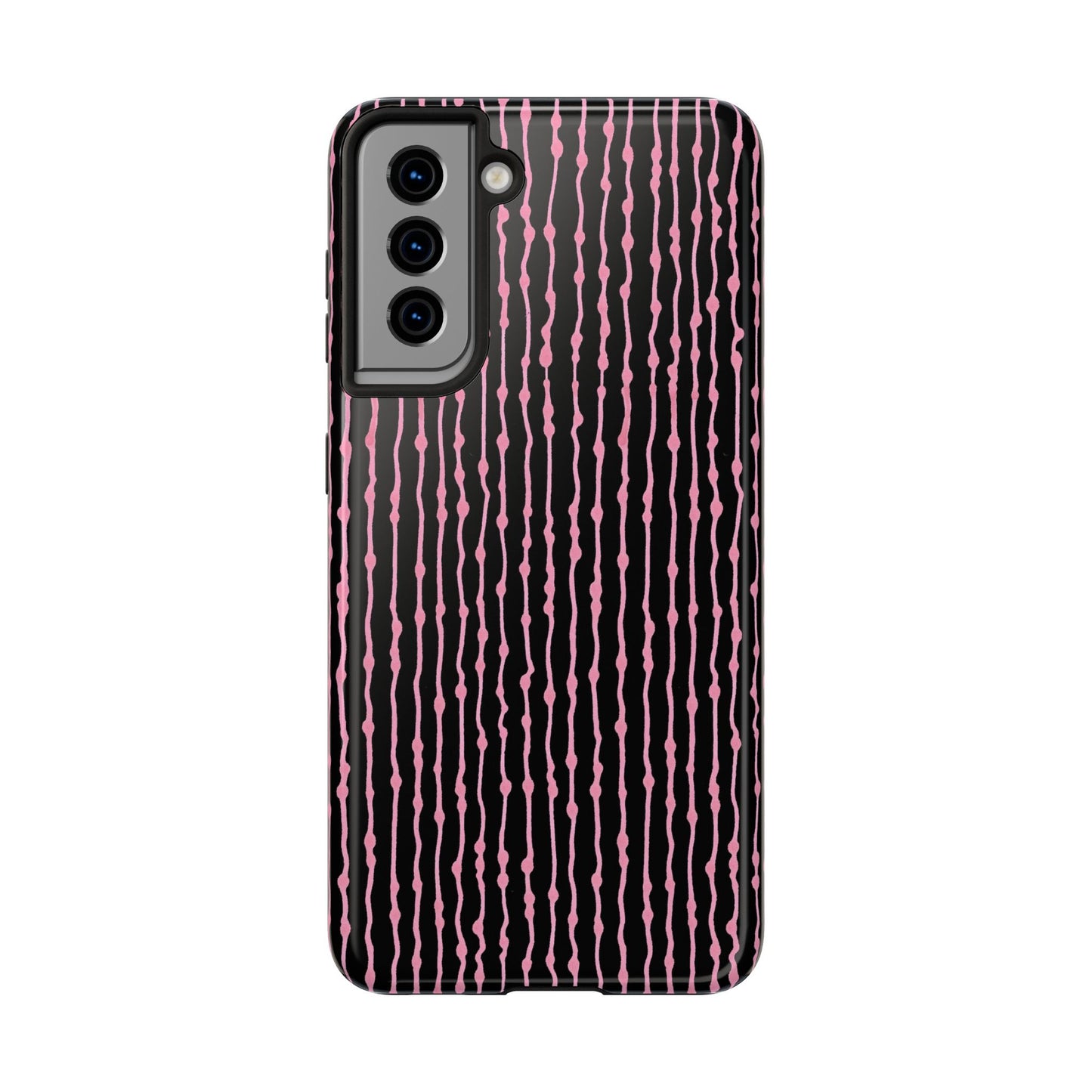 Faux Seersucker Black / Pink Phone Case