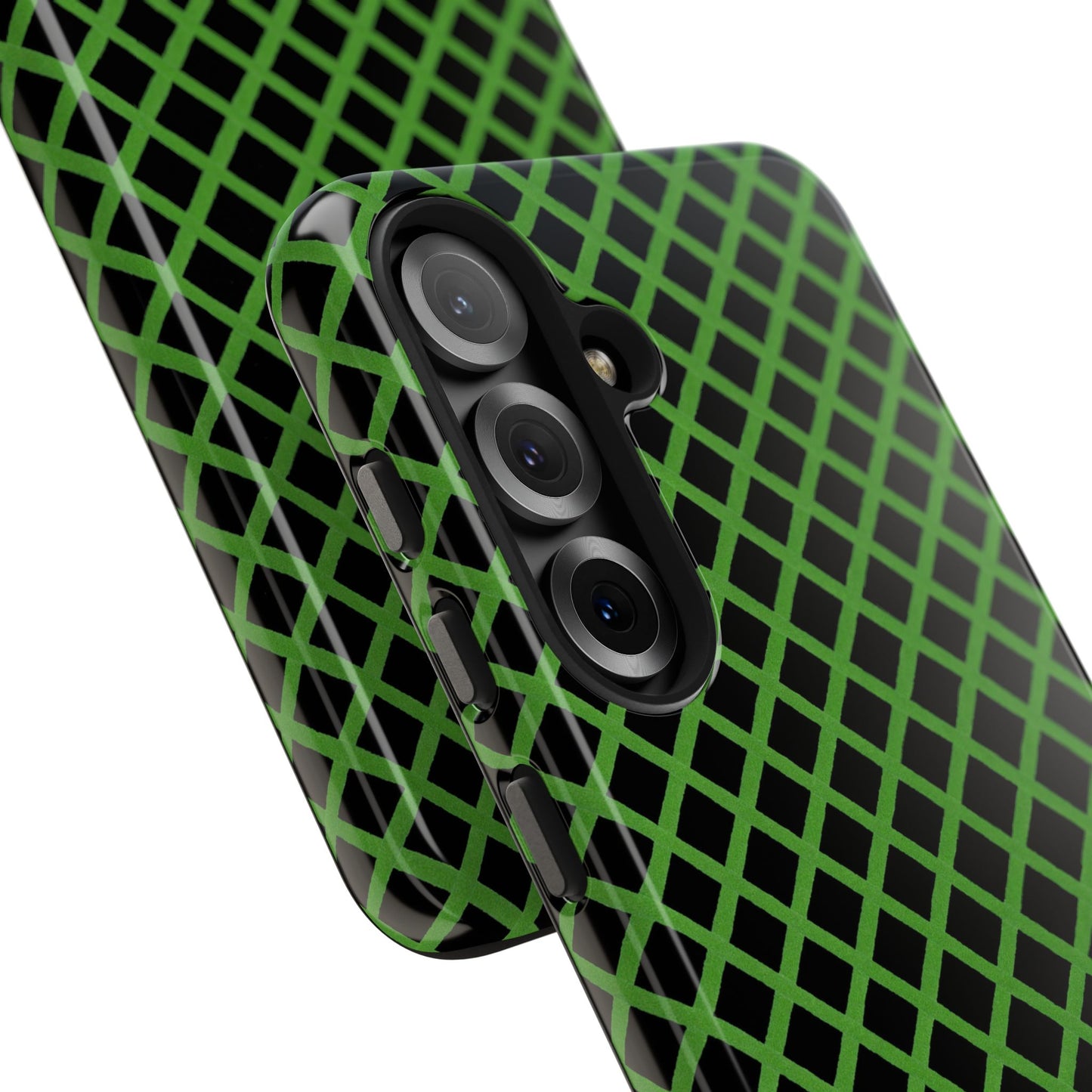 Trellis Green / Black Phone Case