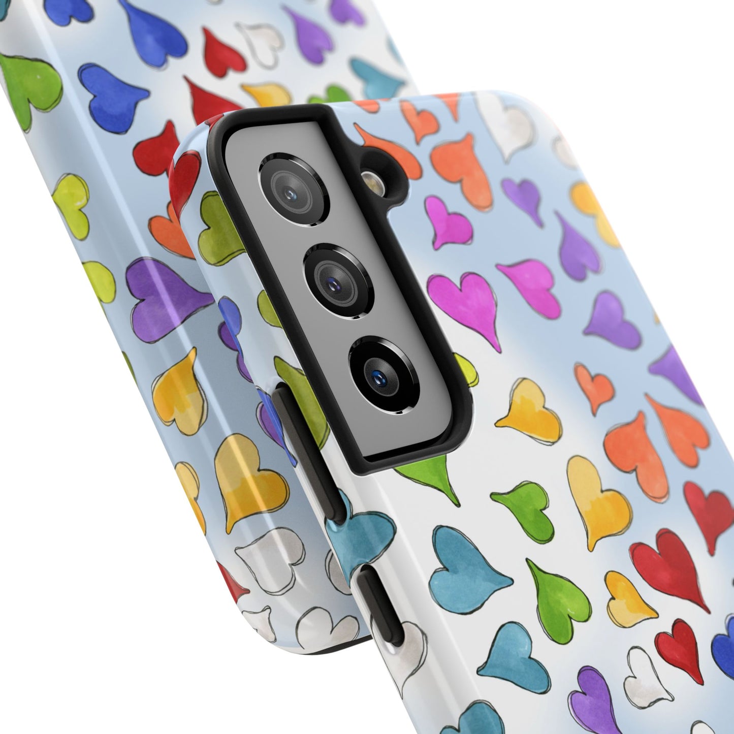 Happy Hearts Blue Sky Phone Case