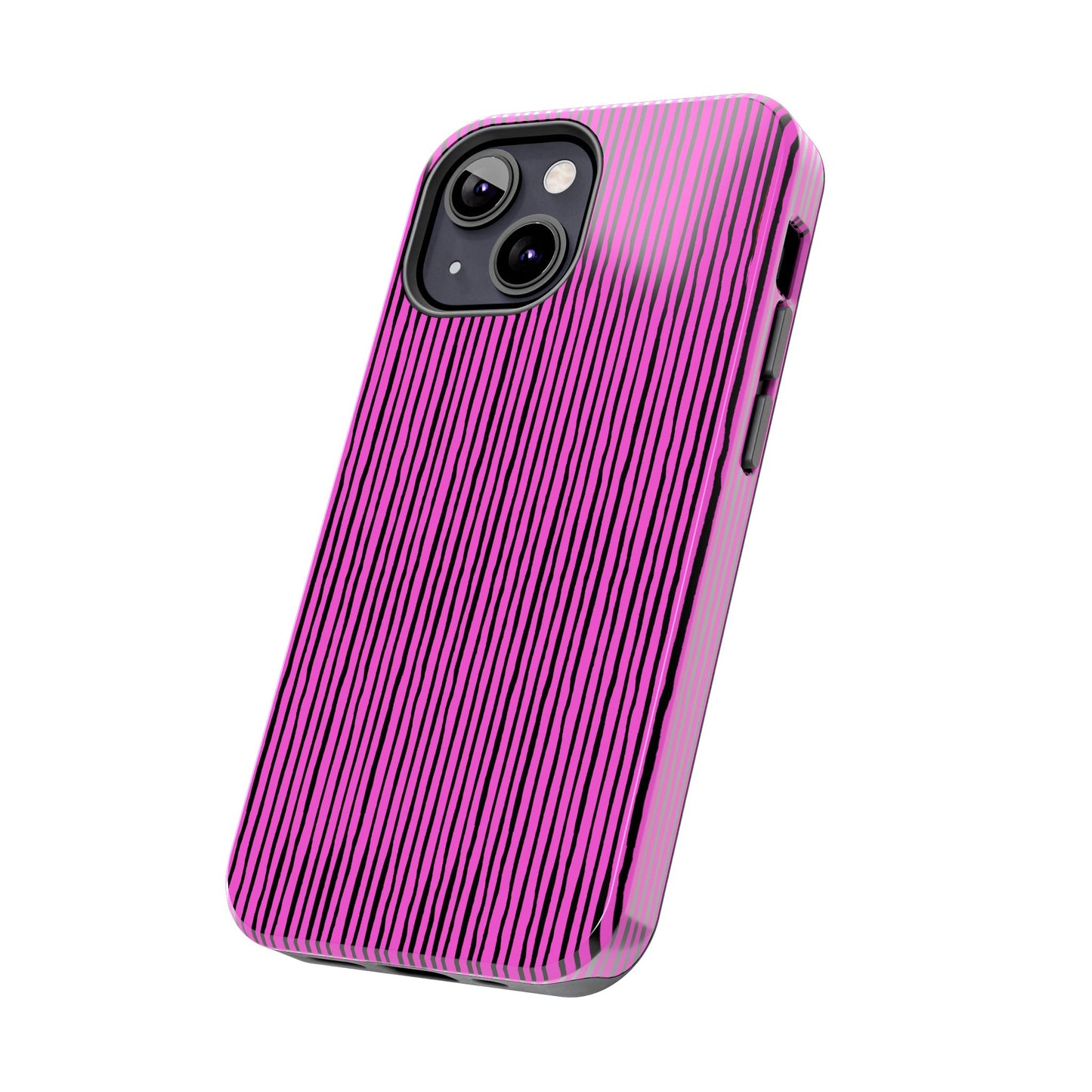 Quirky Pin Stripe Pink / Black Phone Case