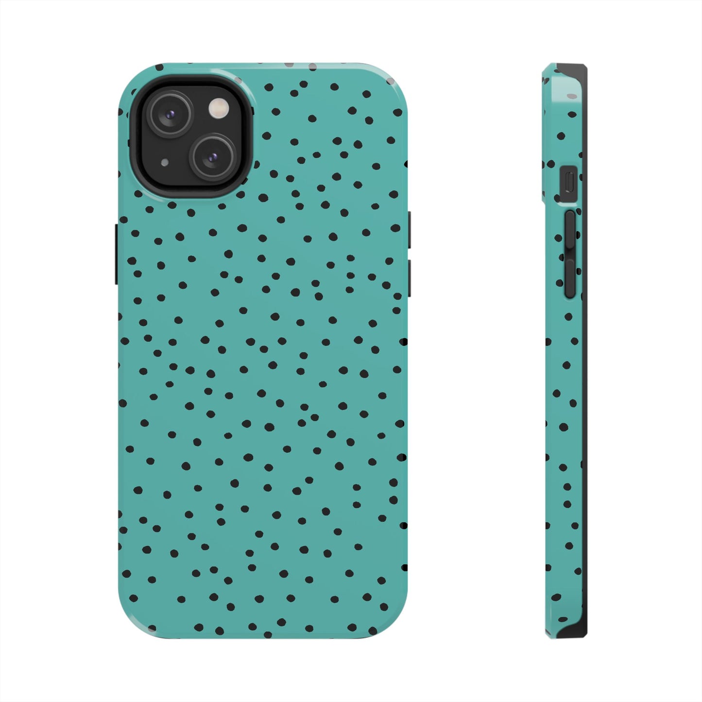 Dinky Dots Turquoise / Black Phone Case