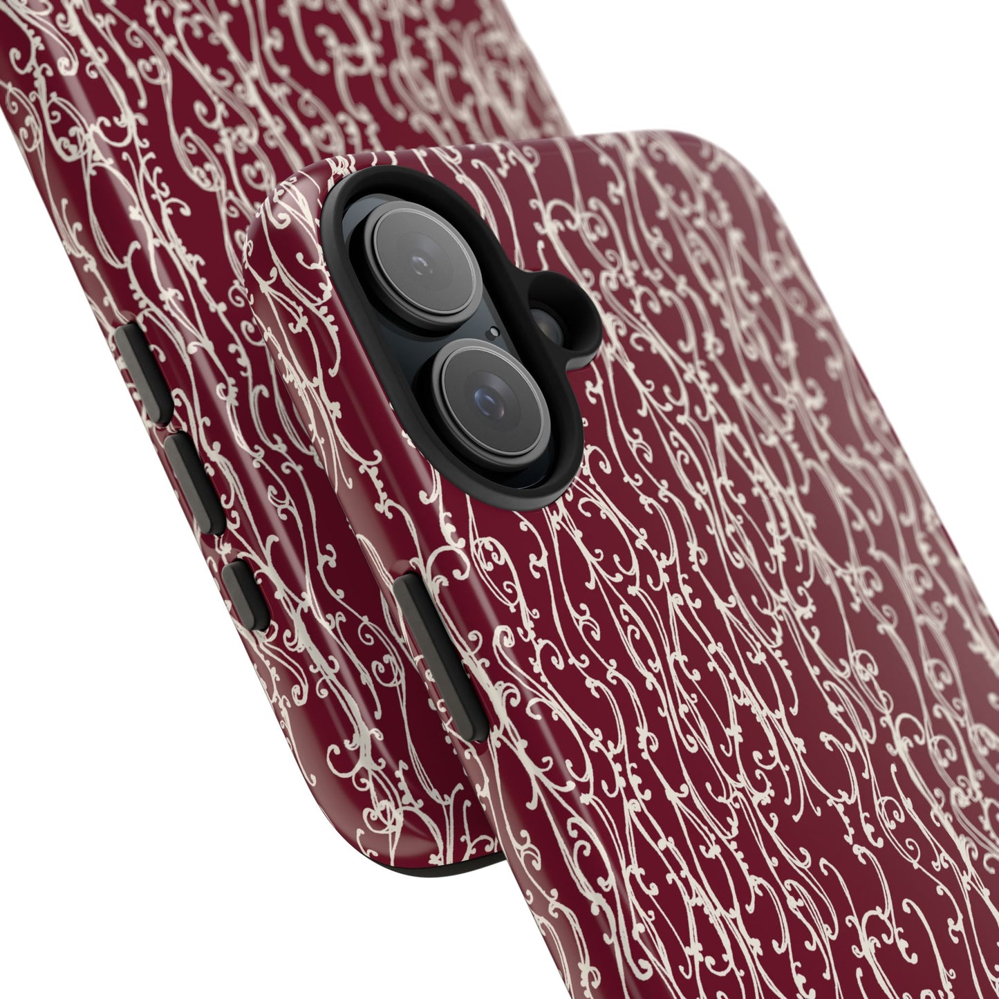 Swan Scroll Red / White Phone Case