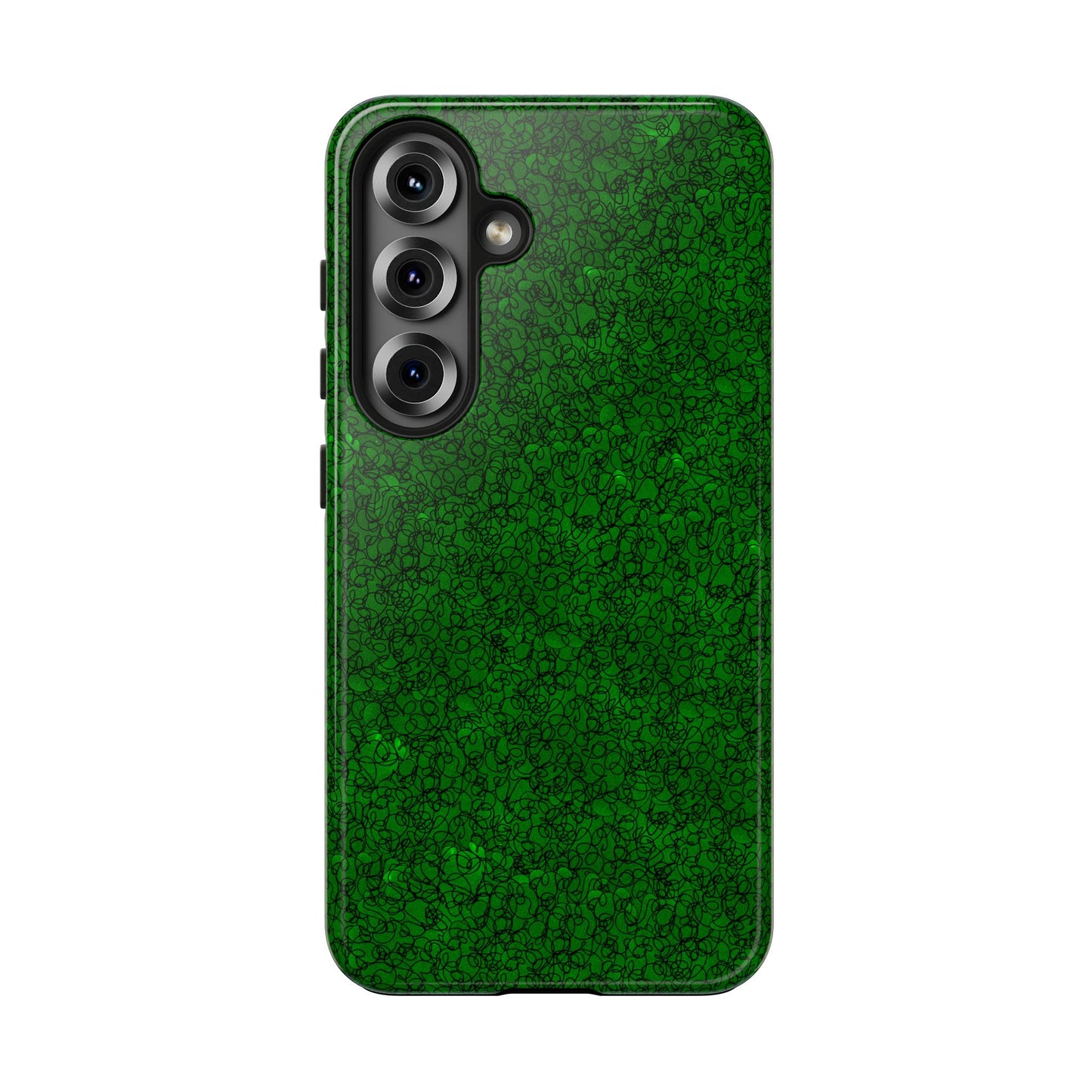 Scribble Green / Black Phone Case