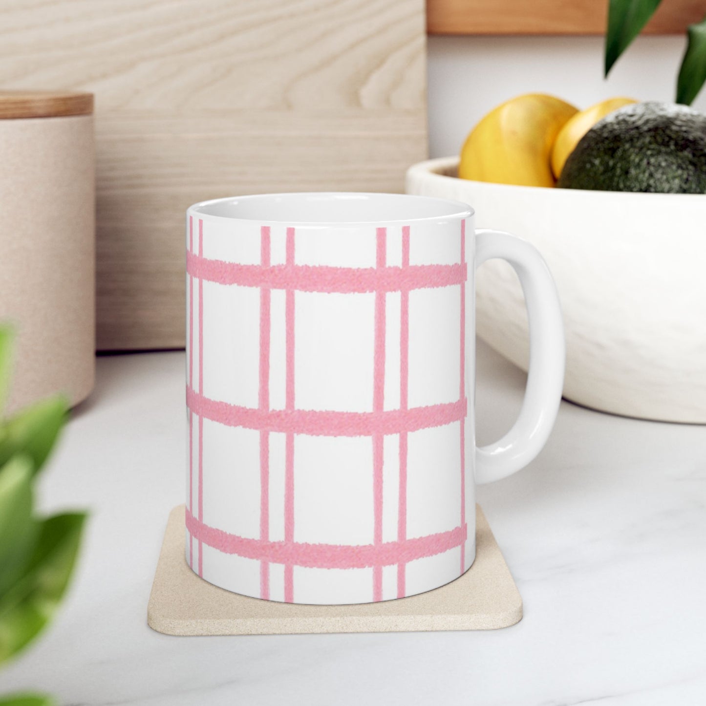 Pink Plaid Cup
