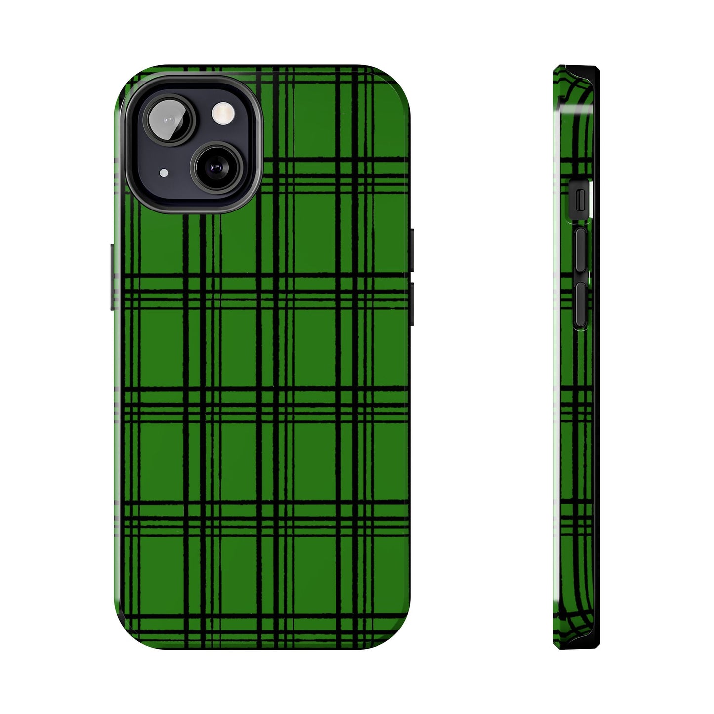 Glad Plaid Green / Black Phone Case