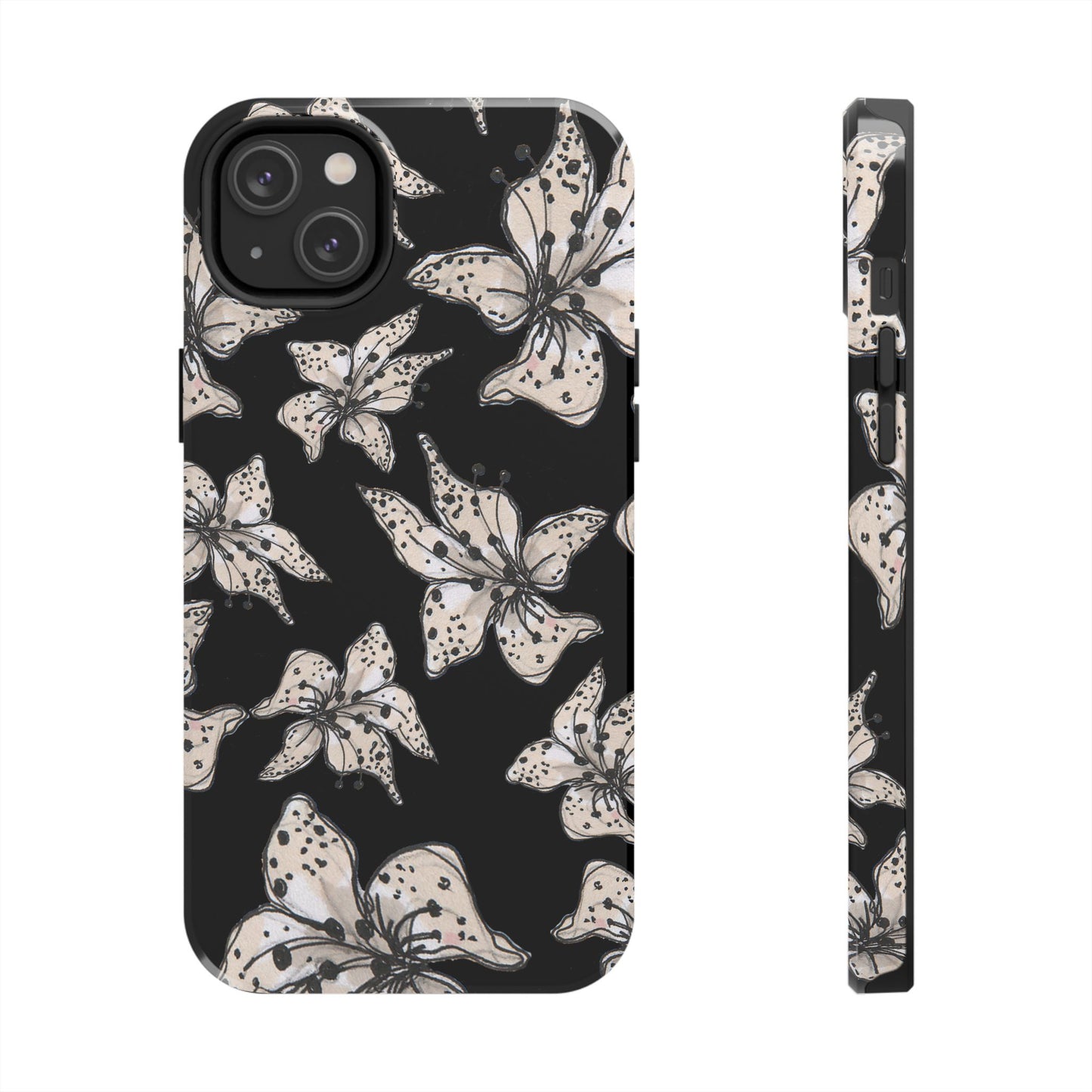Spotted Lilies Black Phone Case