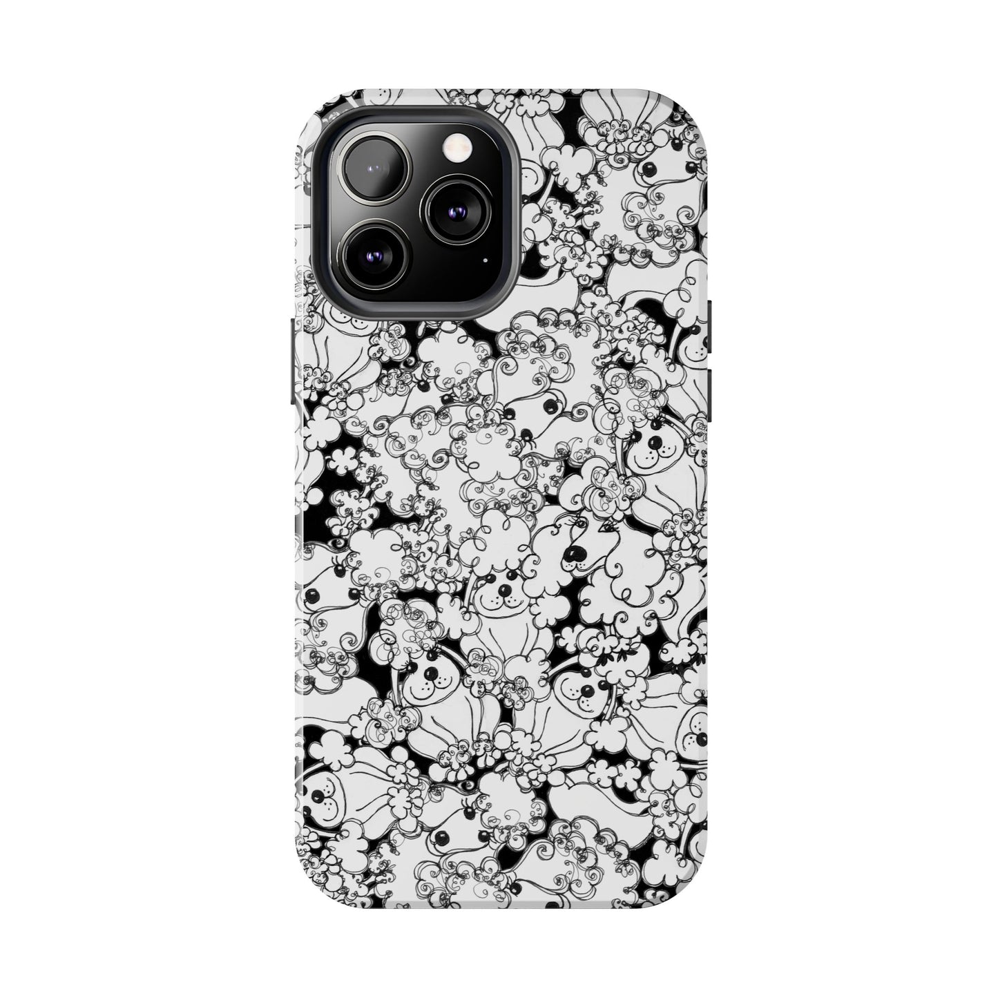 Poodle Party Black Phone Case