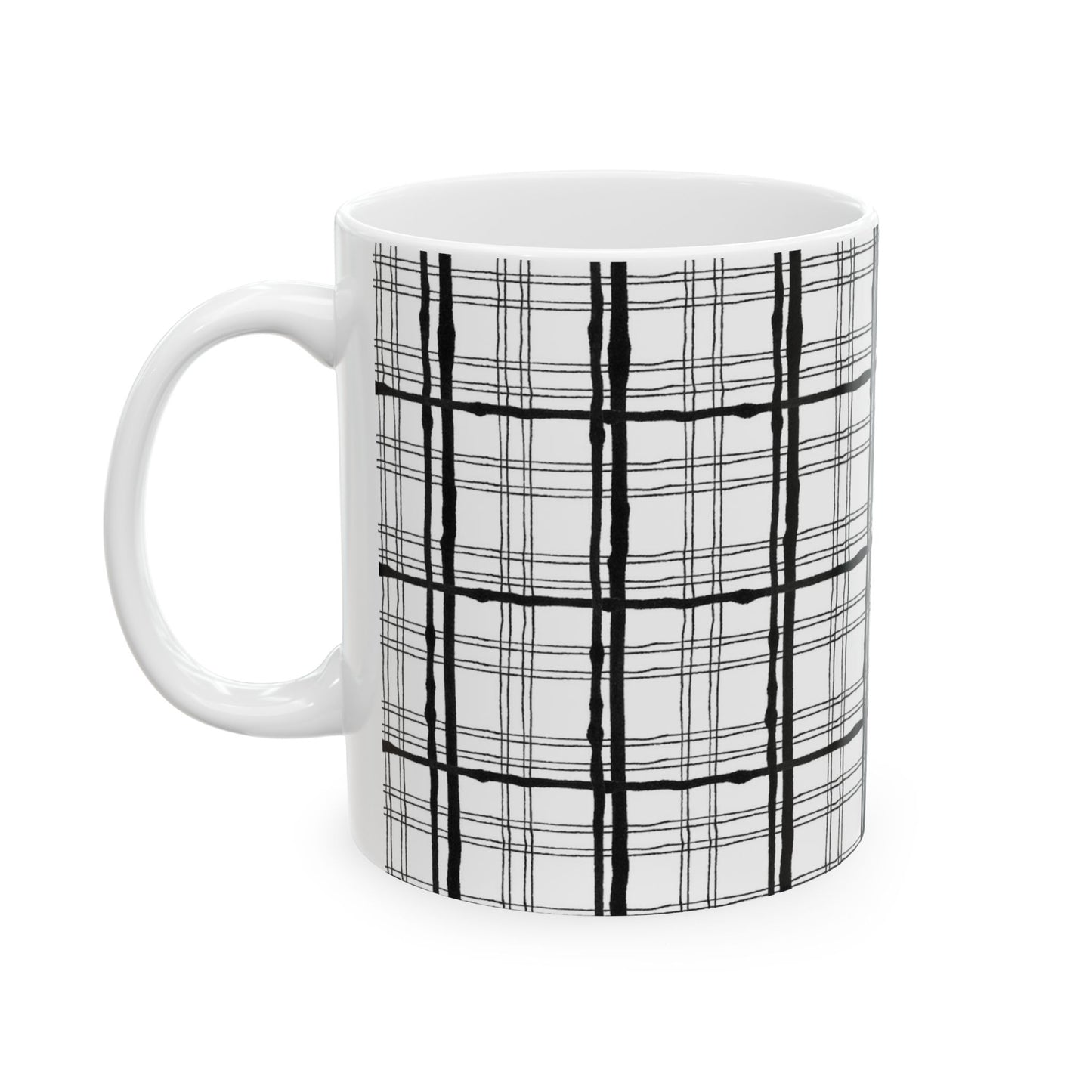 Sophistiplaid White / Black Cup