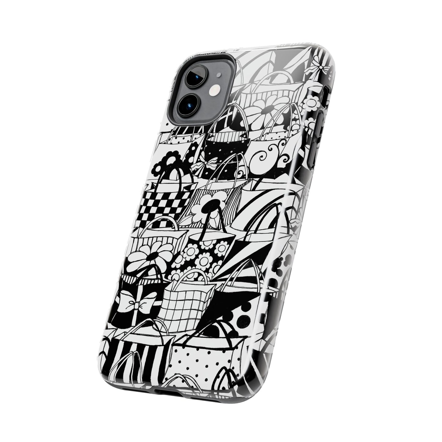 Totally Black / White Phone Case