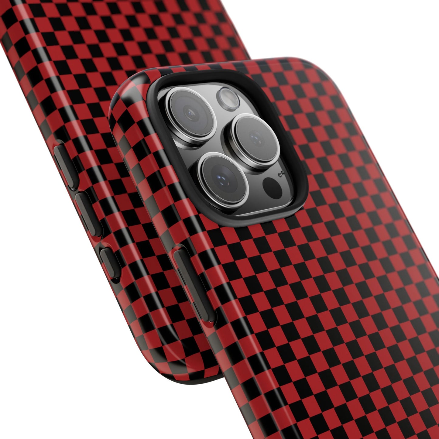 Checkerboard Red / Black Phone Case