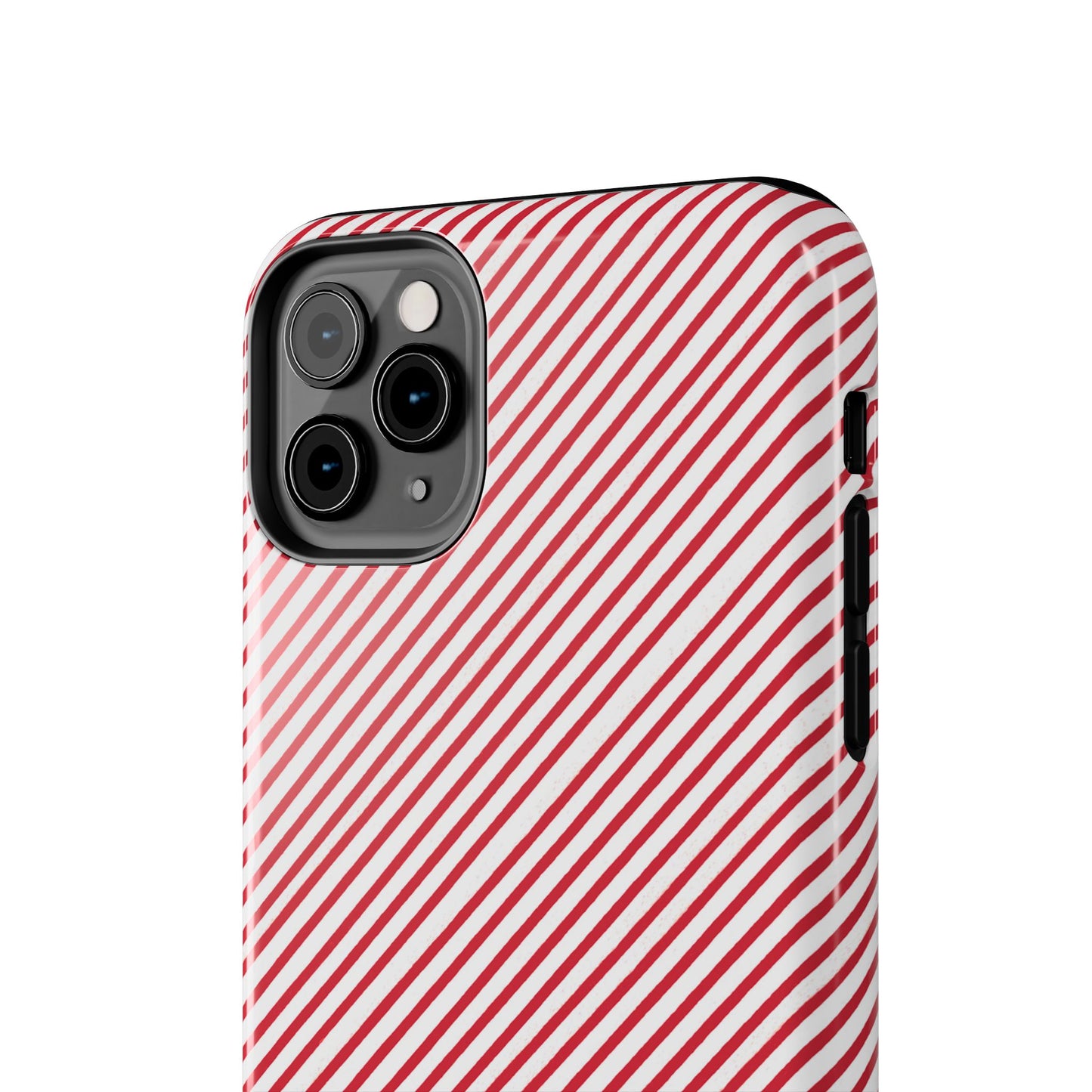 Diagonal Candy Stripe White / Red Phone Case