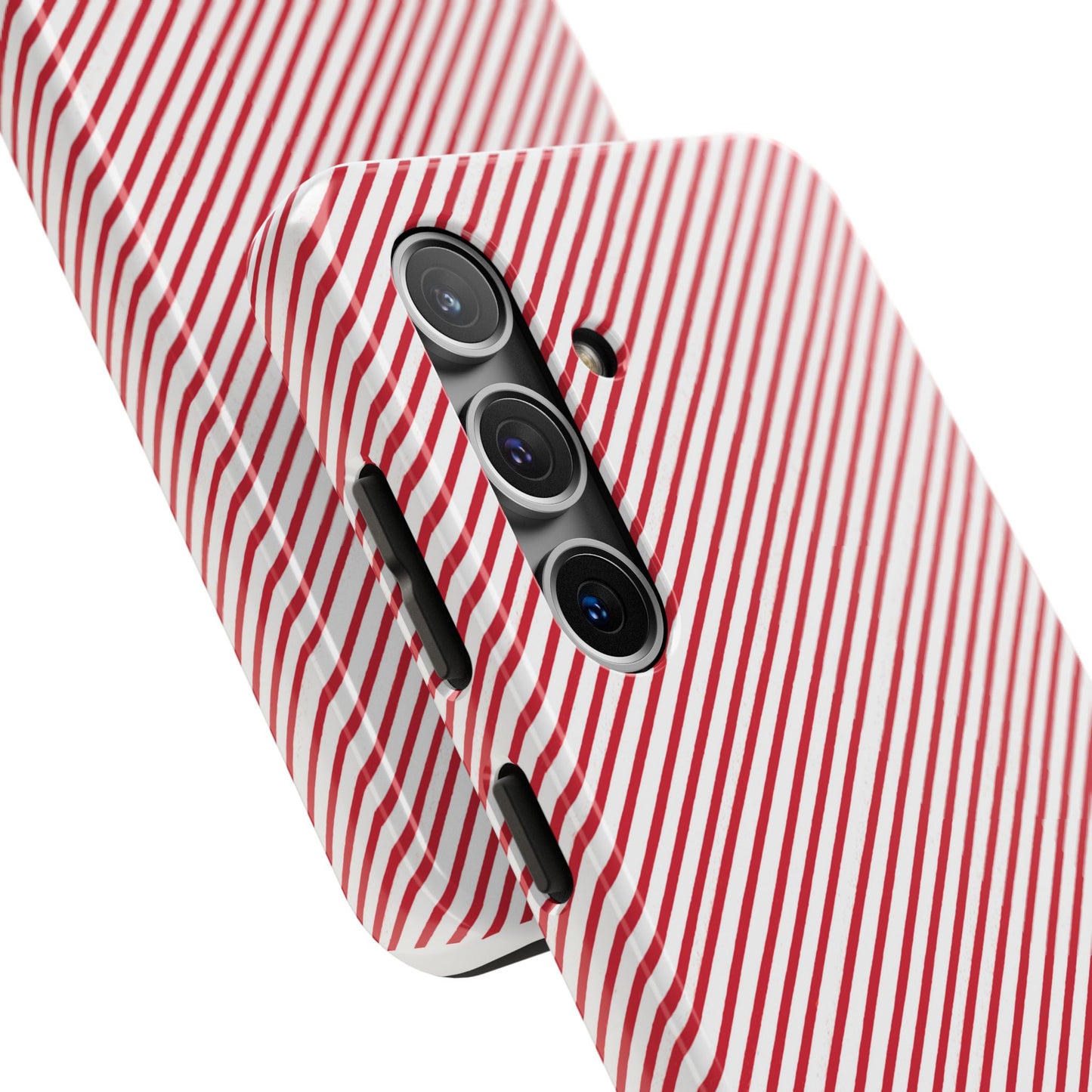 Diagonal Candy Stripe White / Red Phone Case