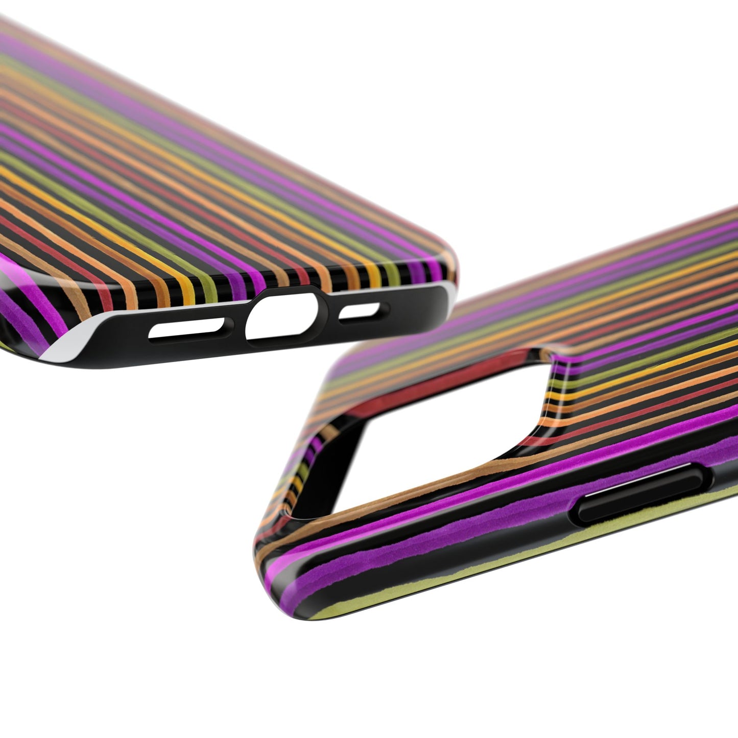Spice Stripe Black Phone Case