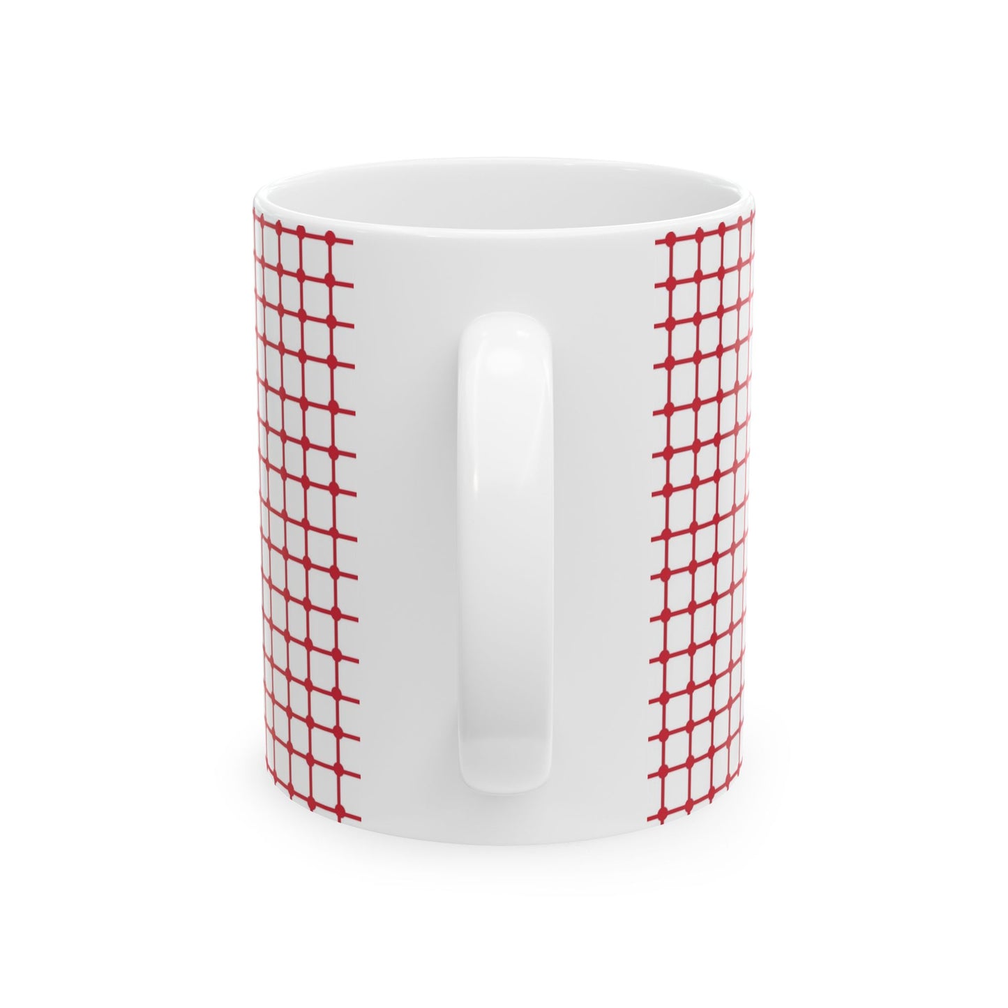 Dot Grid White / Red Cup