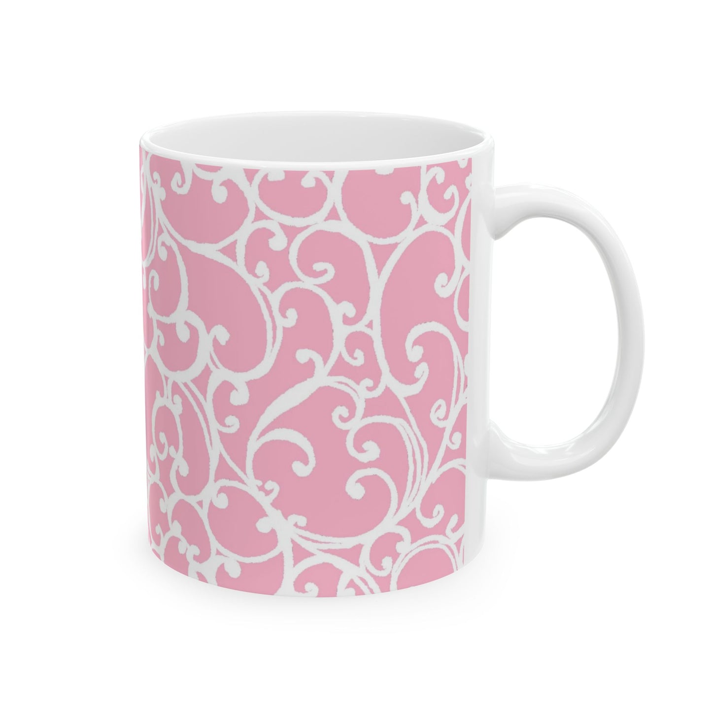 Scrollie Pink / White Cup