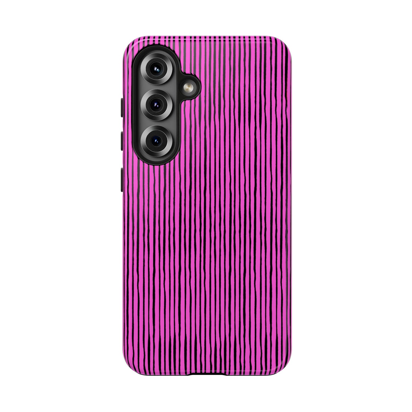 Quirky Pin Stripe Pink / Black Phone Case