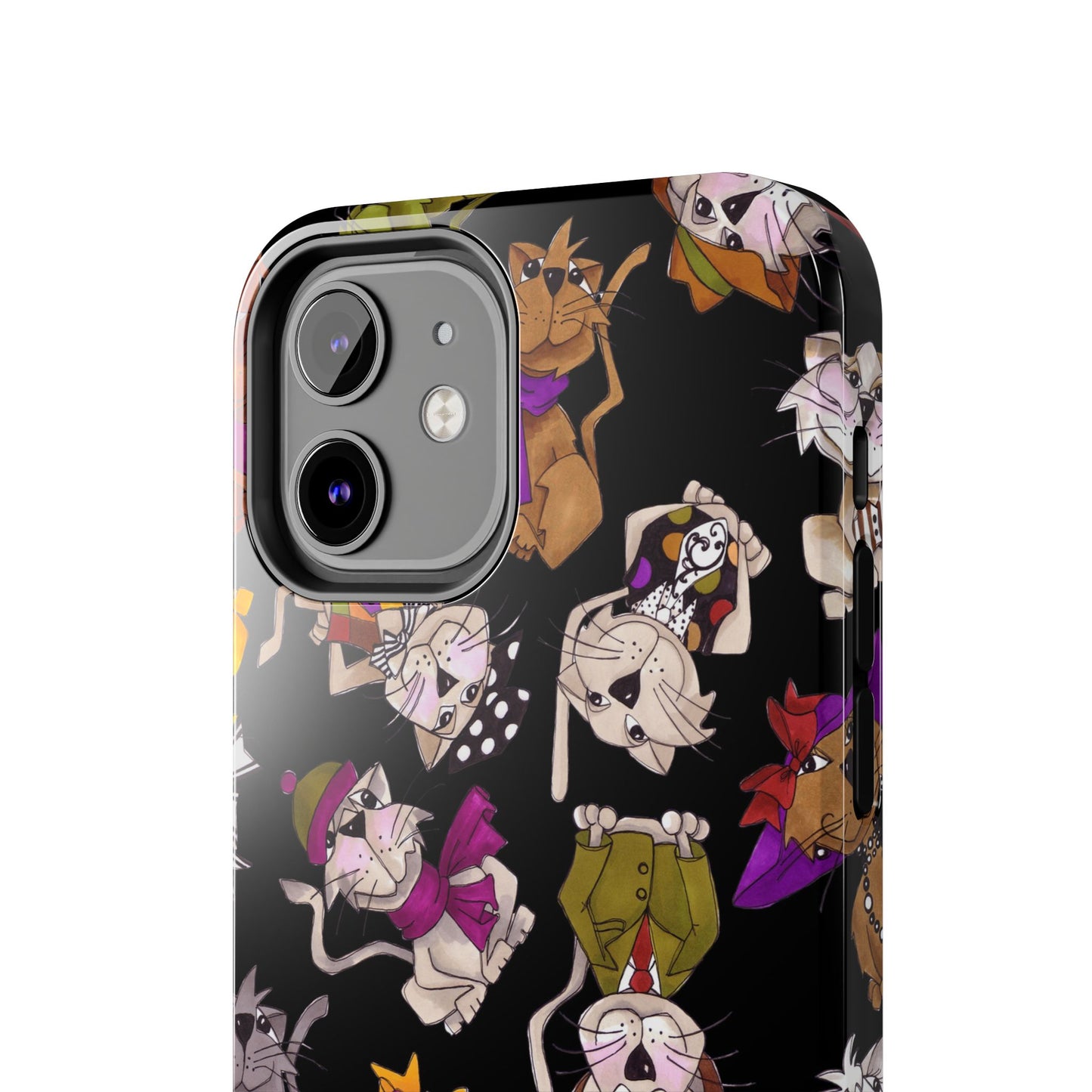 Spice Cats Tossed Black Phone Case
