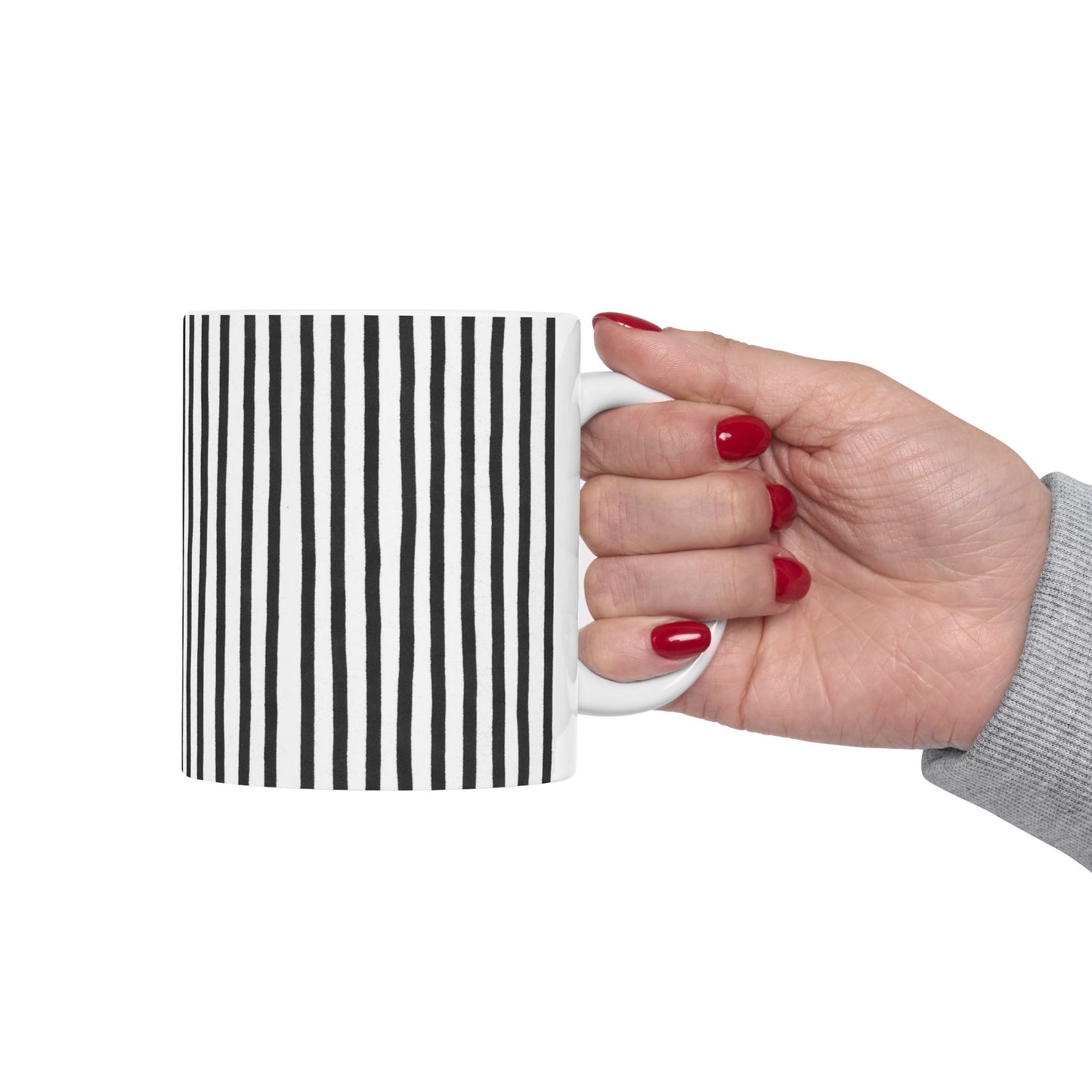 Happy Stripe White / Black Cup