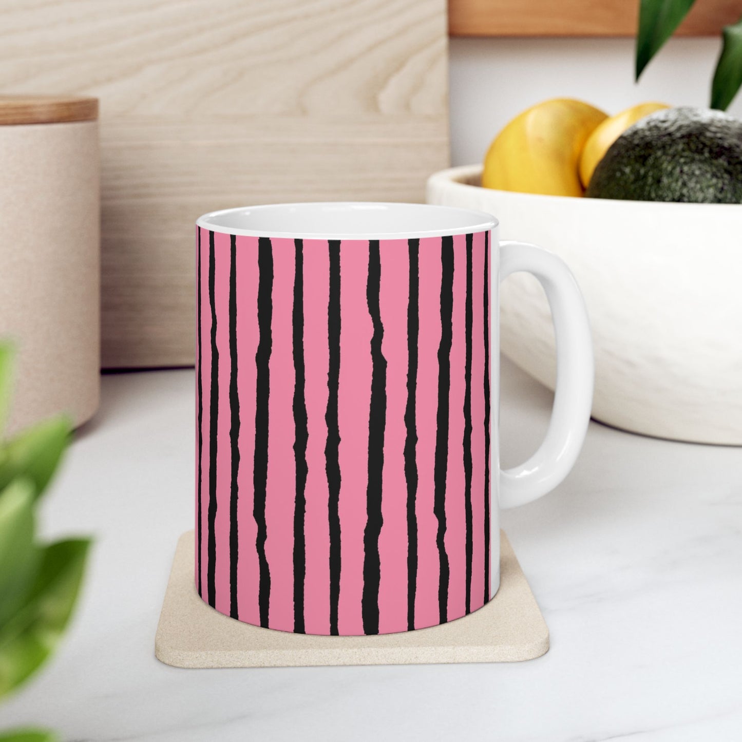Sorta Stripe Bright Pink / Black Cup