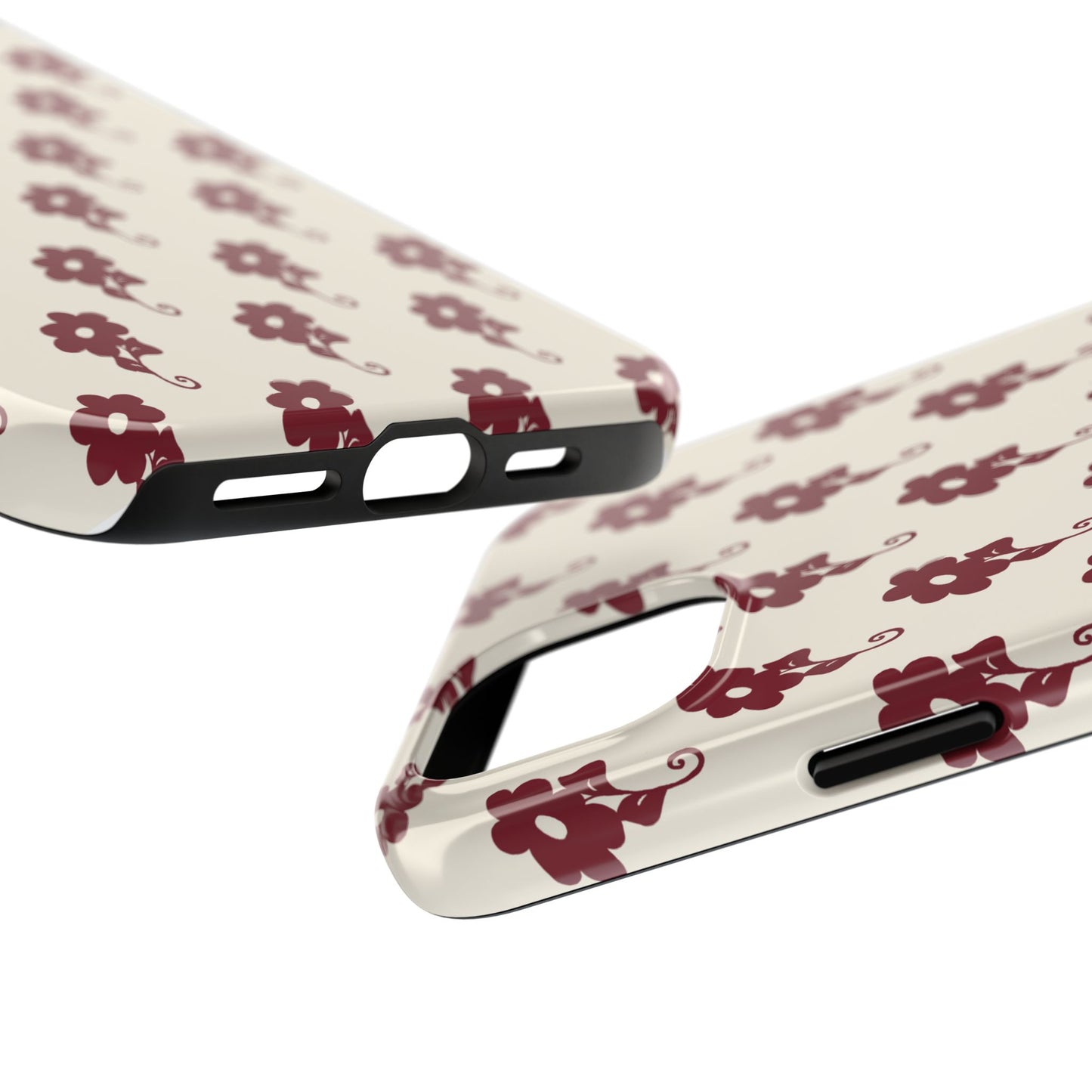 Flowers Ivory / Red Phone Case