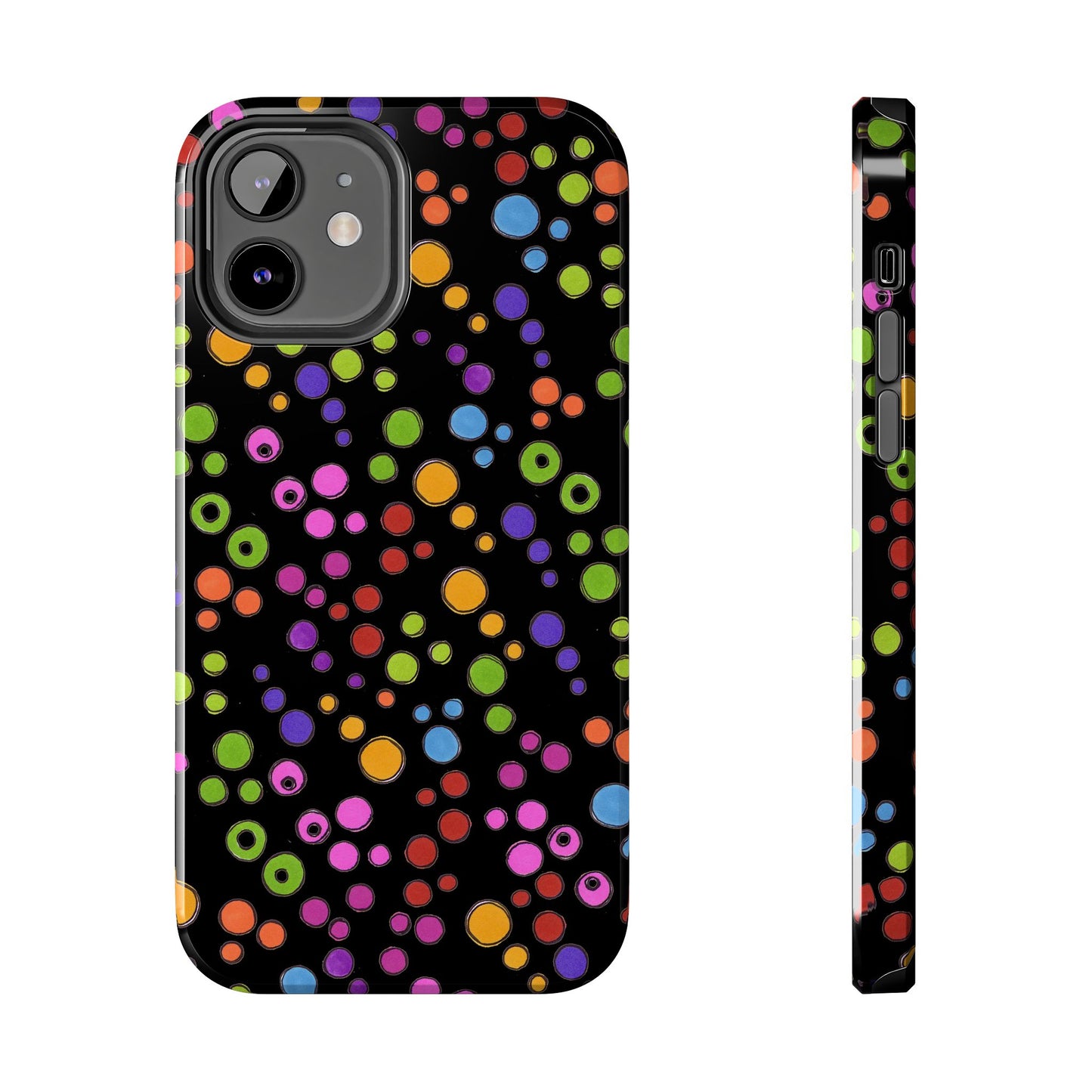 Dog Dots Black / Multi Phone Case