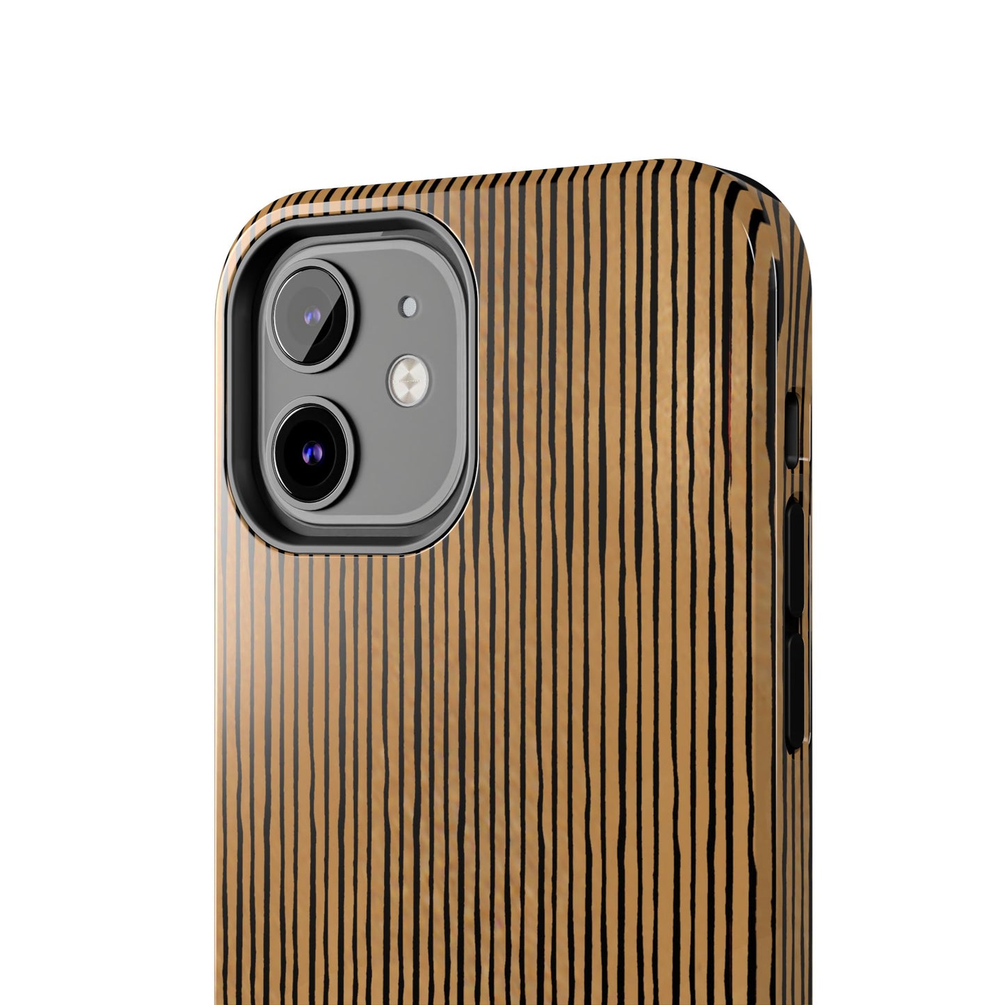Quirky Pin Stripe Tan / Black Phone Case