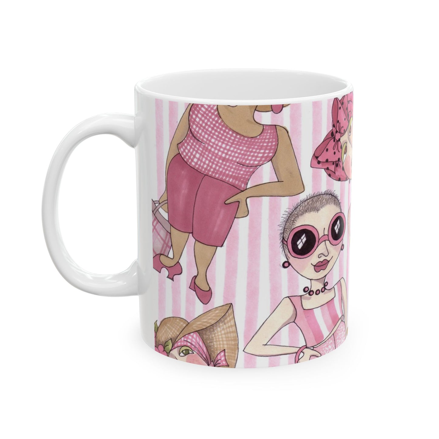 Tossed Ladies Pink Stripe Cup