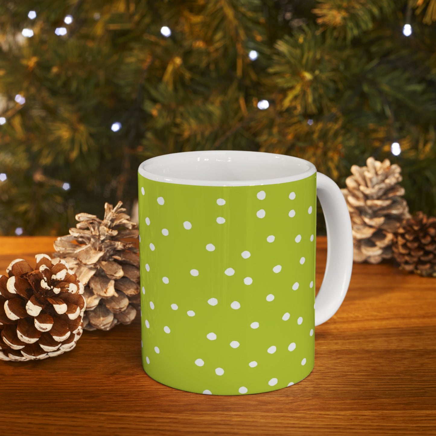 Dinky Dots Lime Green / White Cup