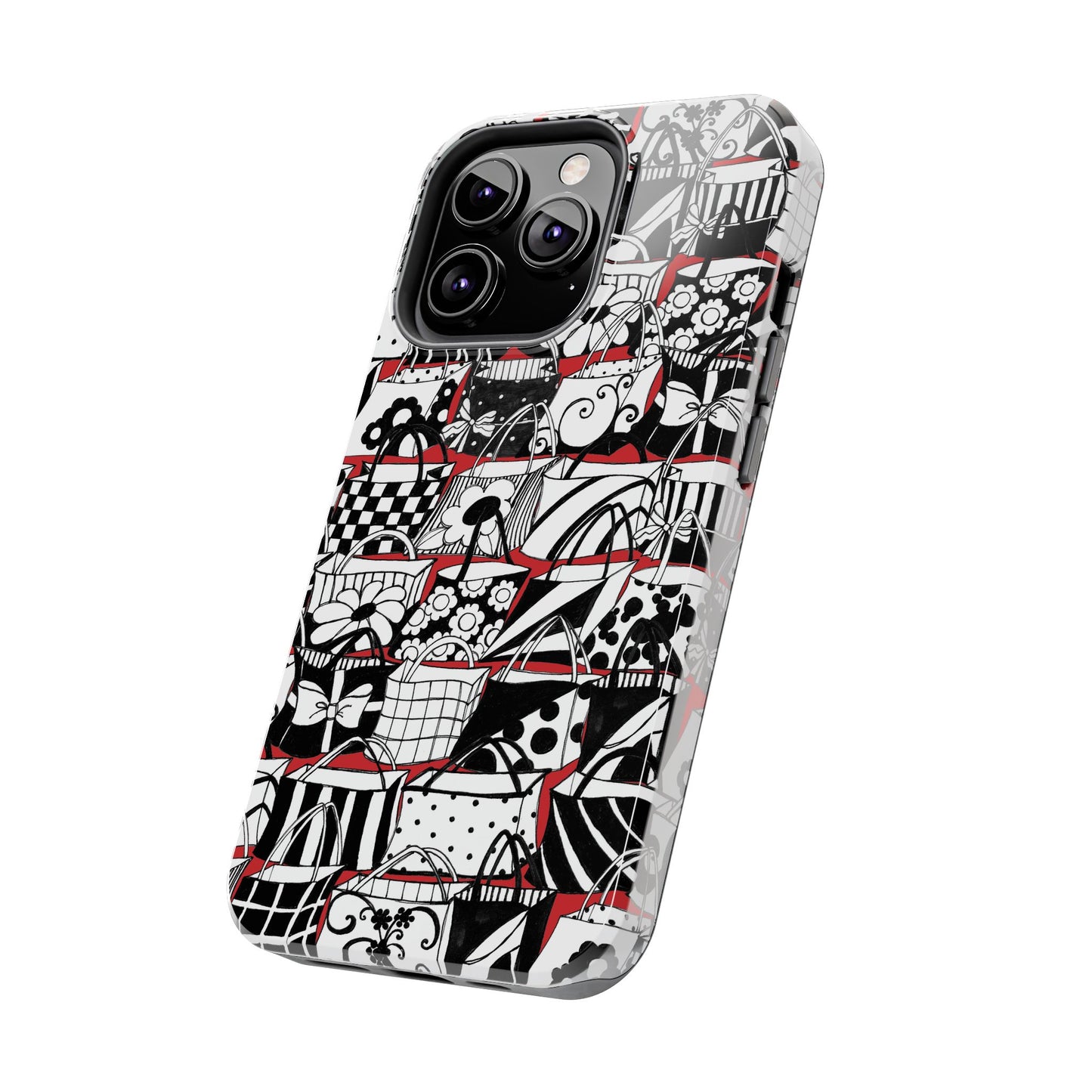 Totally Black, White & Red Phone Case