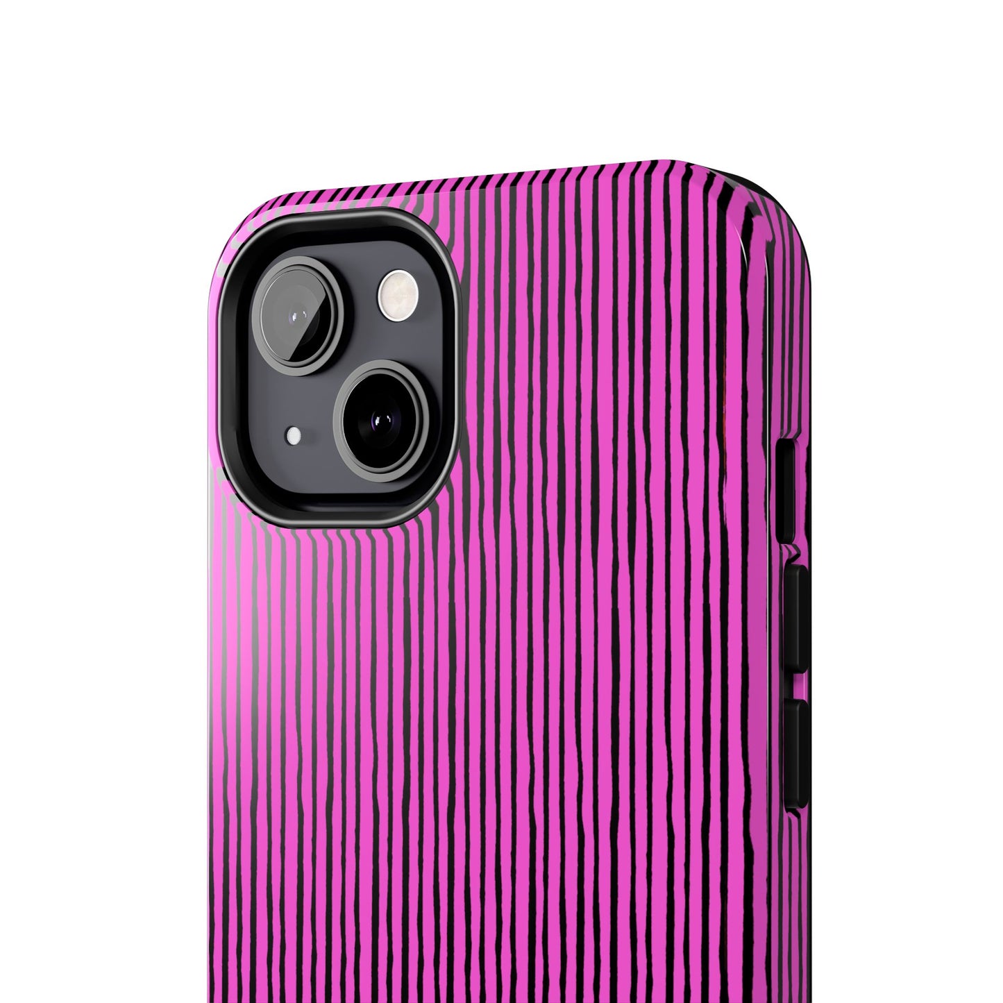Quirky Pin Stripe Pink / Black Phone Case