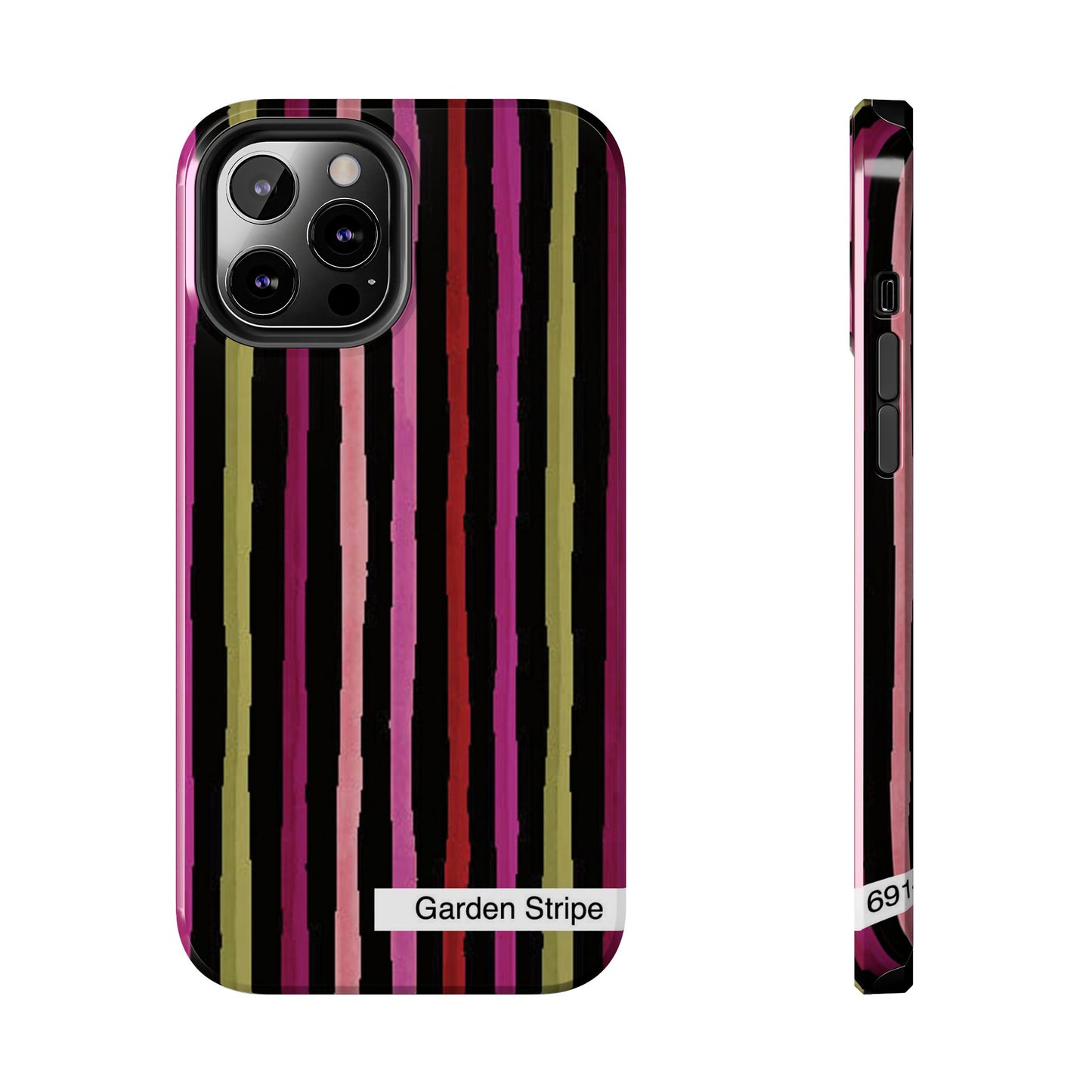 Garden Stripe Black Phone Case