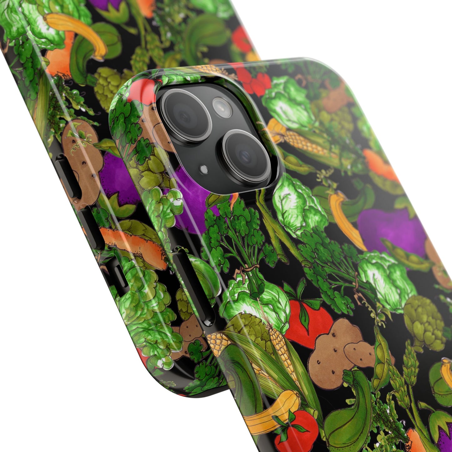 Veggie Jungle Black Phone Case