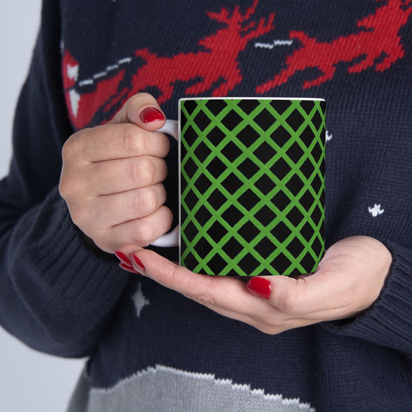 Trellis Black / Green Cup