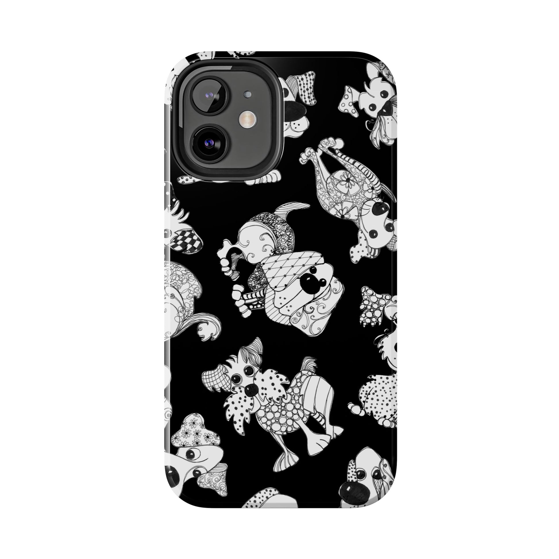 Doodle Dogs Black Phone Case Doodle Dogs Black Phone Case