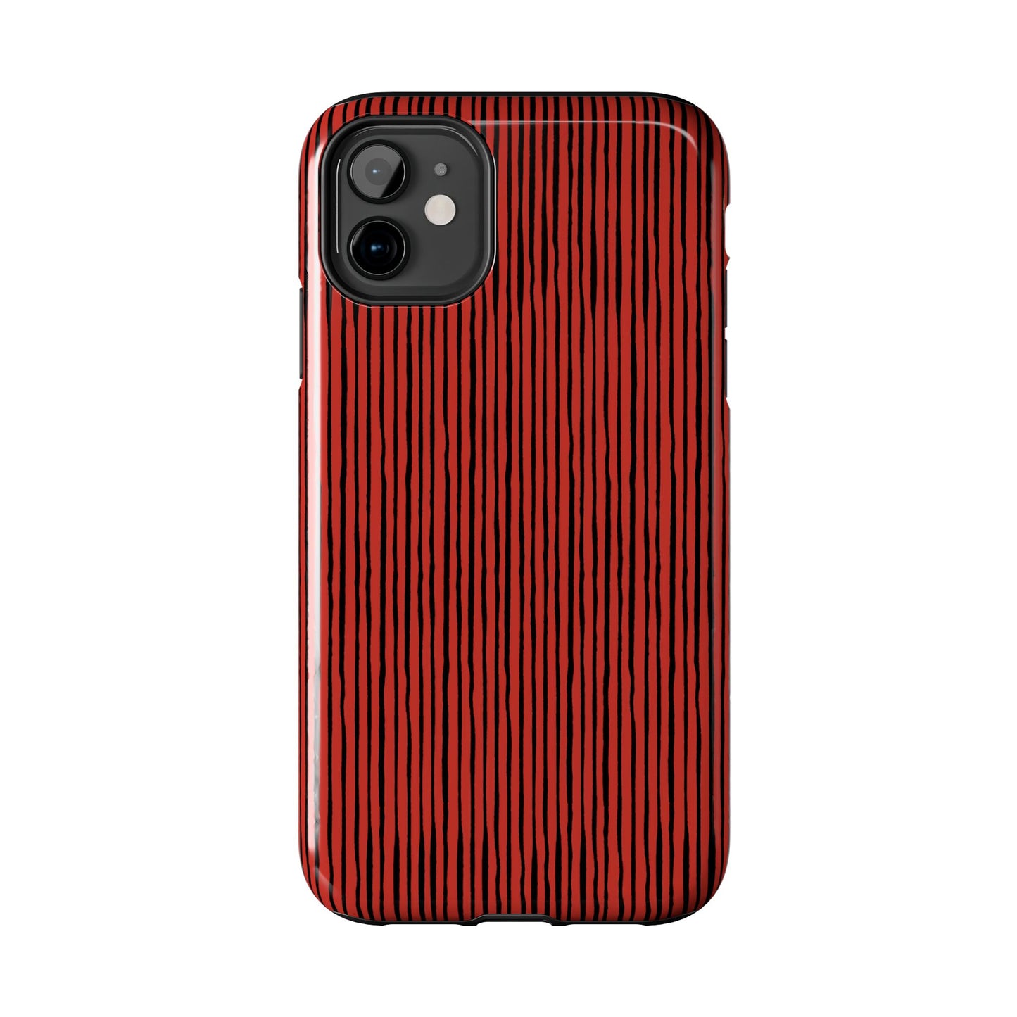 Quirky Bias Stripe Red / Black Phone Case