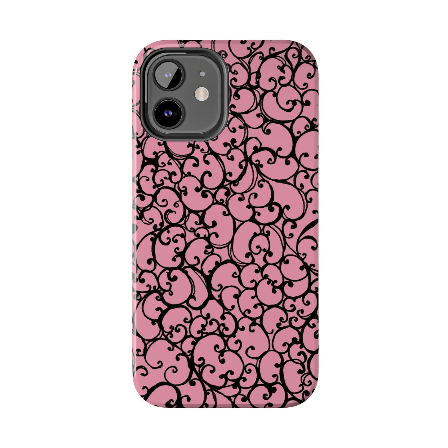 Scrollie Pink / Black Phone Case
