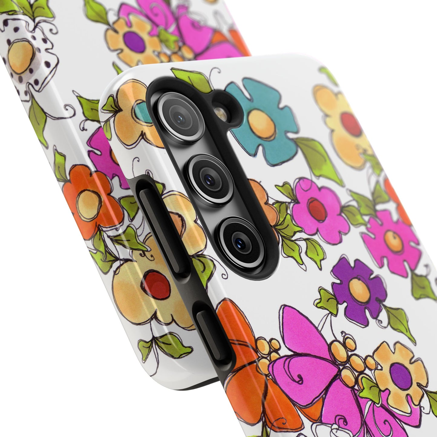 Happy Blooms White Phone Case