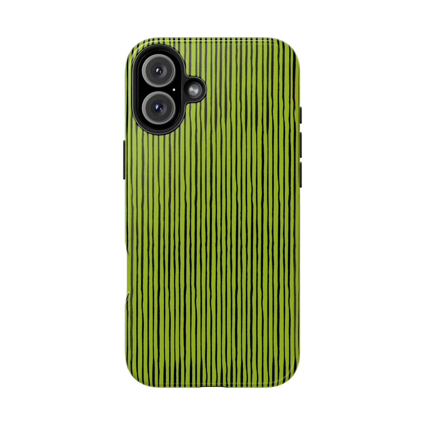 Quirky Pin Stripe Green / Black Phone Case