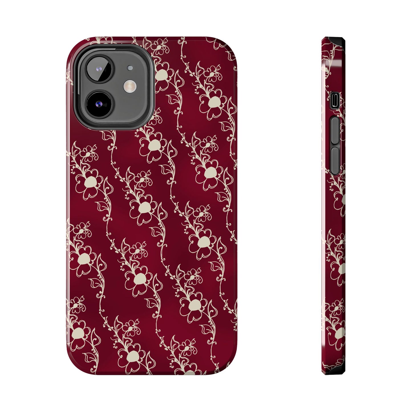 Diagonal Daisies Red / Ivory Phone Case