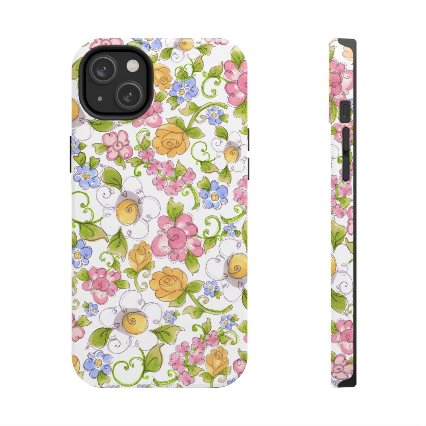 Flower Frolic White Phone Case