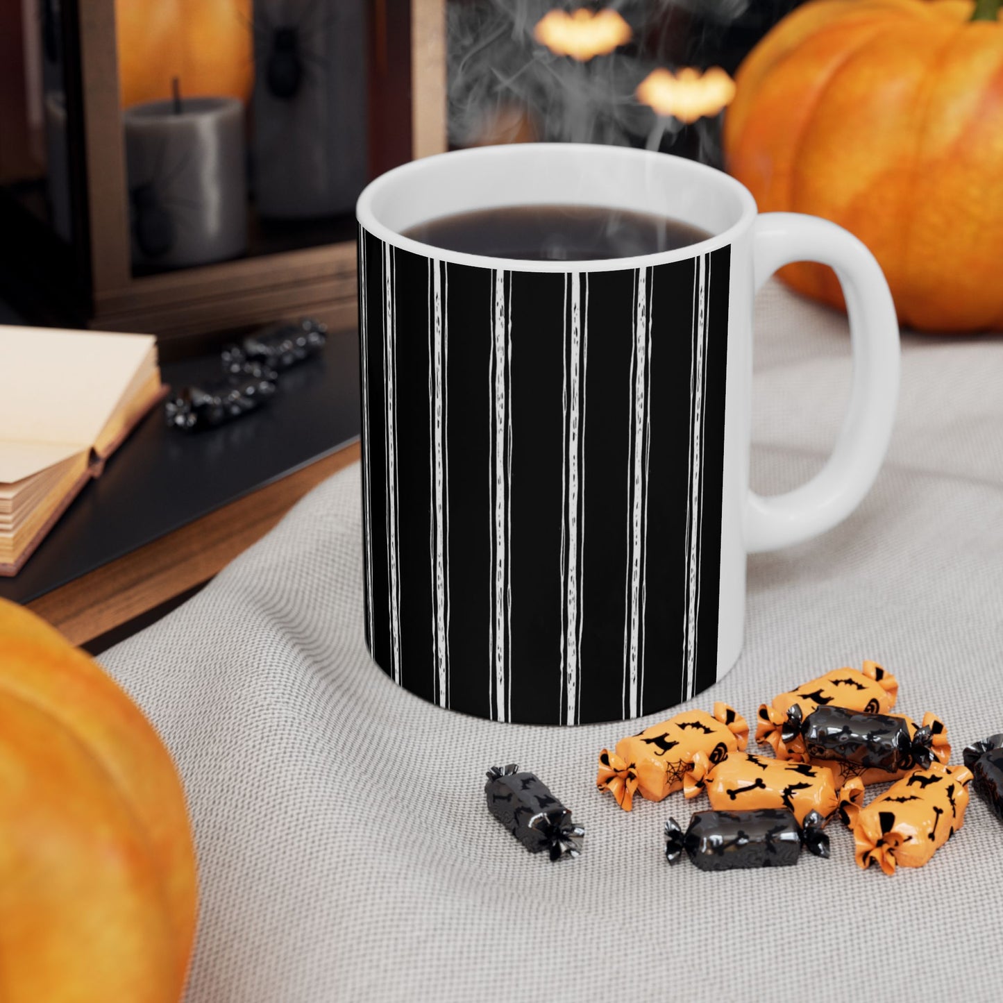 Napkin Stripe Black / White Cup