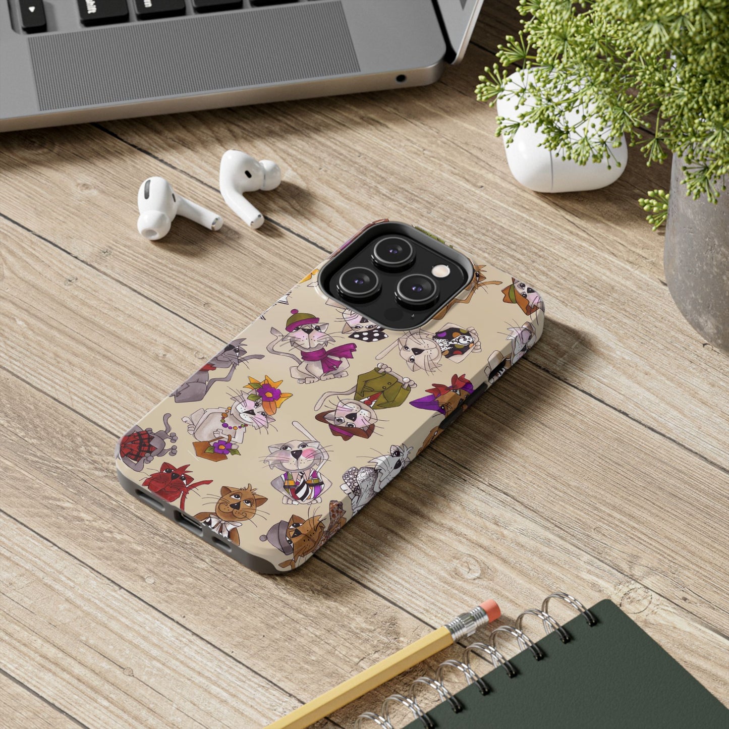Spice Cats Tossed Muslin Phone Case