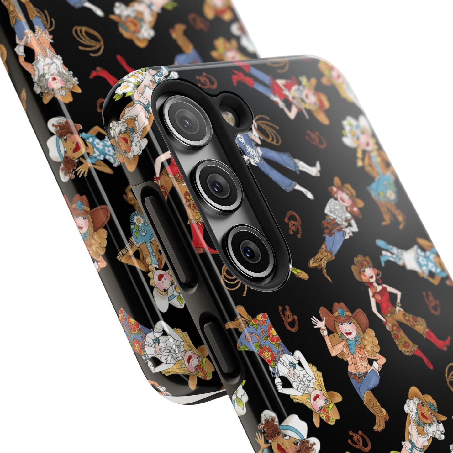 Tossed Cowgirls Black Phone Case
