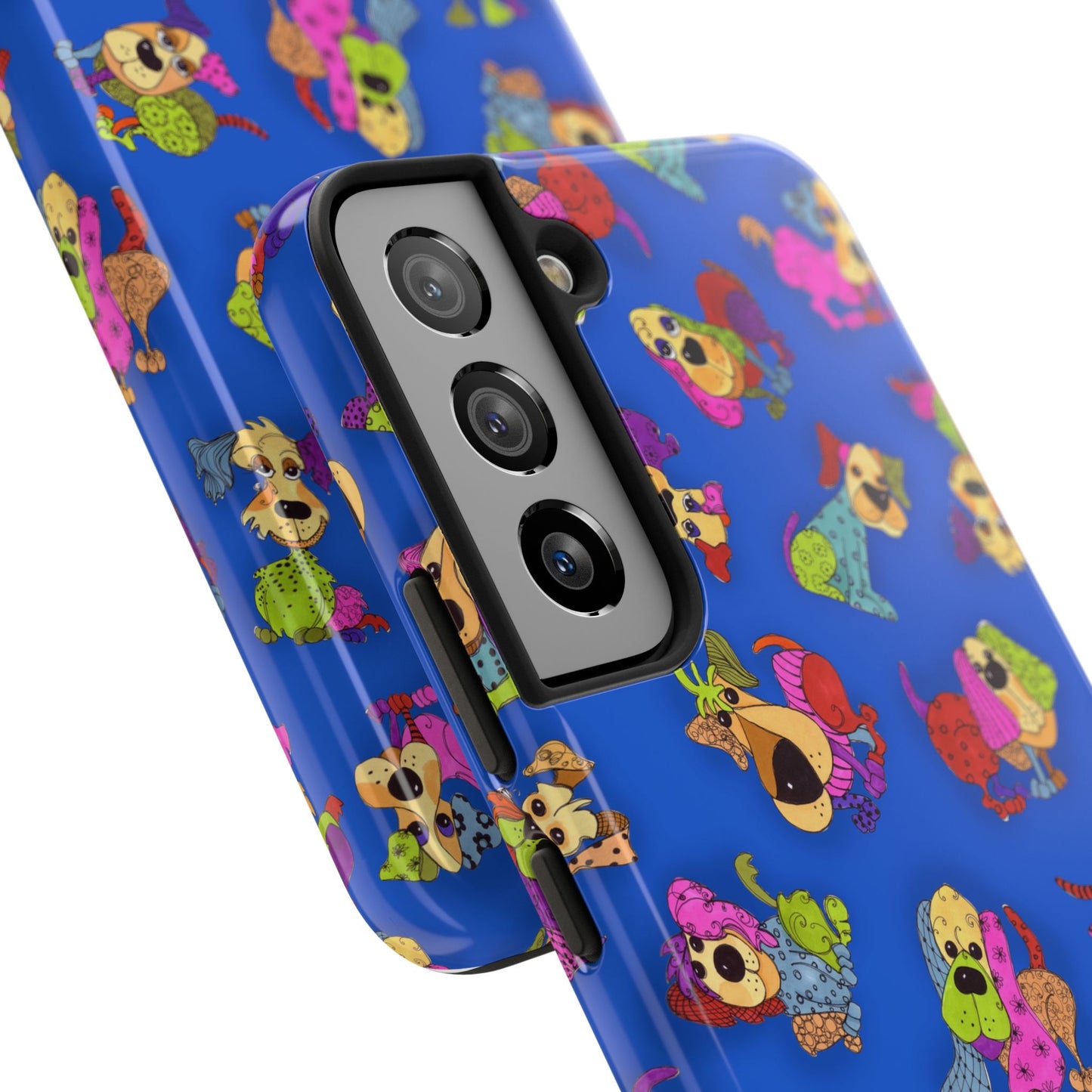 Tossed Happy Dogs Blue Phone Case