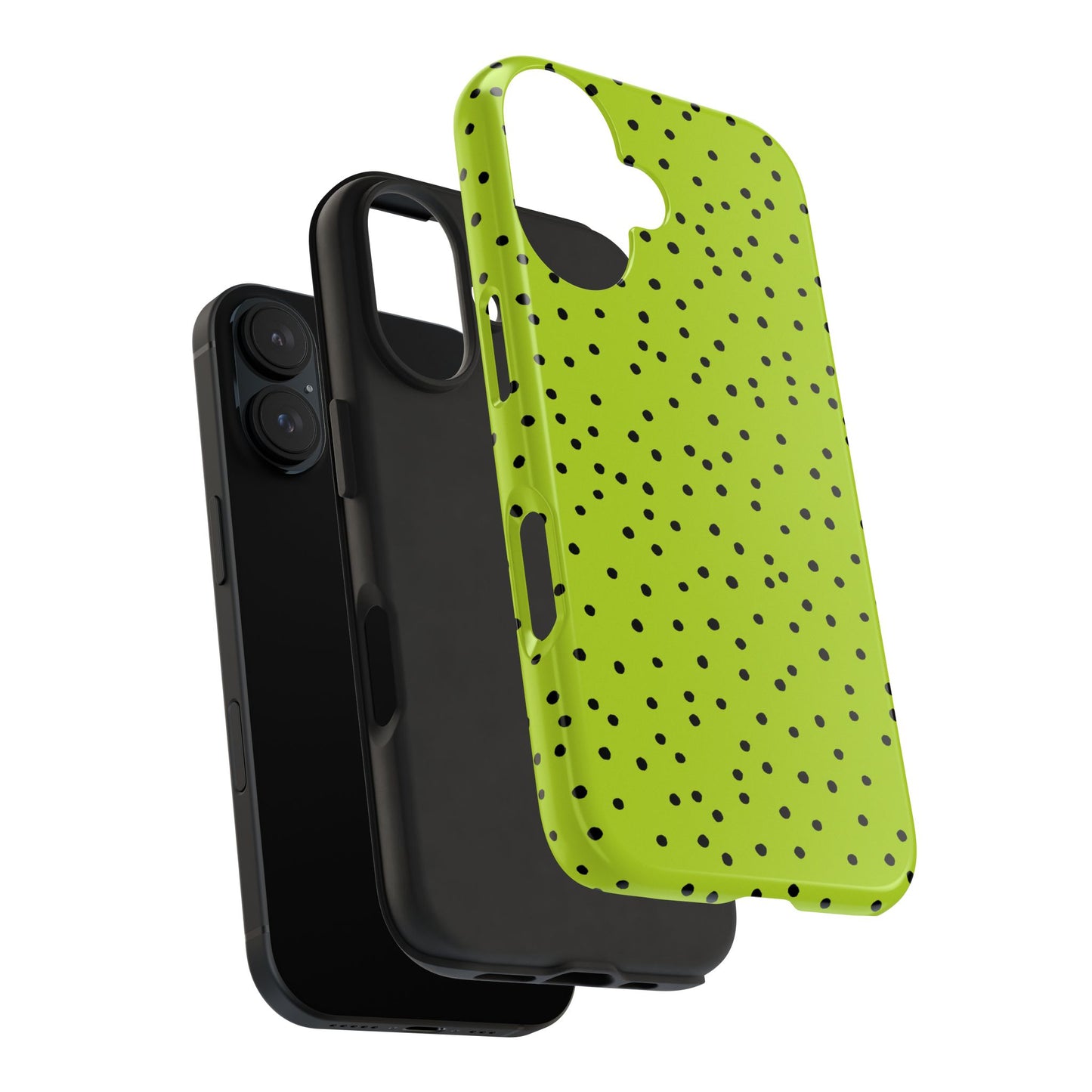 Dinky Dots Lime / Black Phone Case